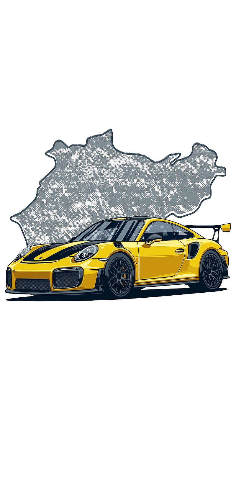 800x1644 HD porsche drawing wallpaper