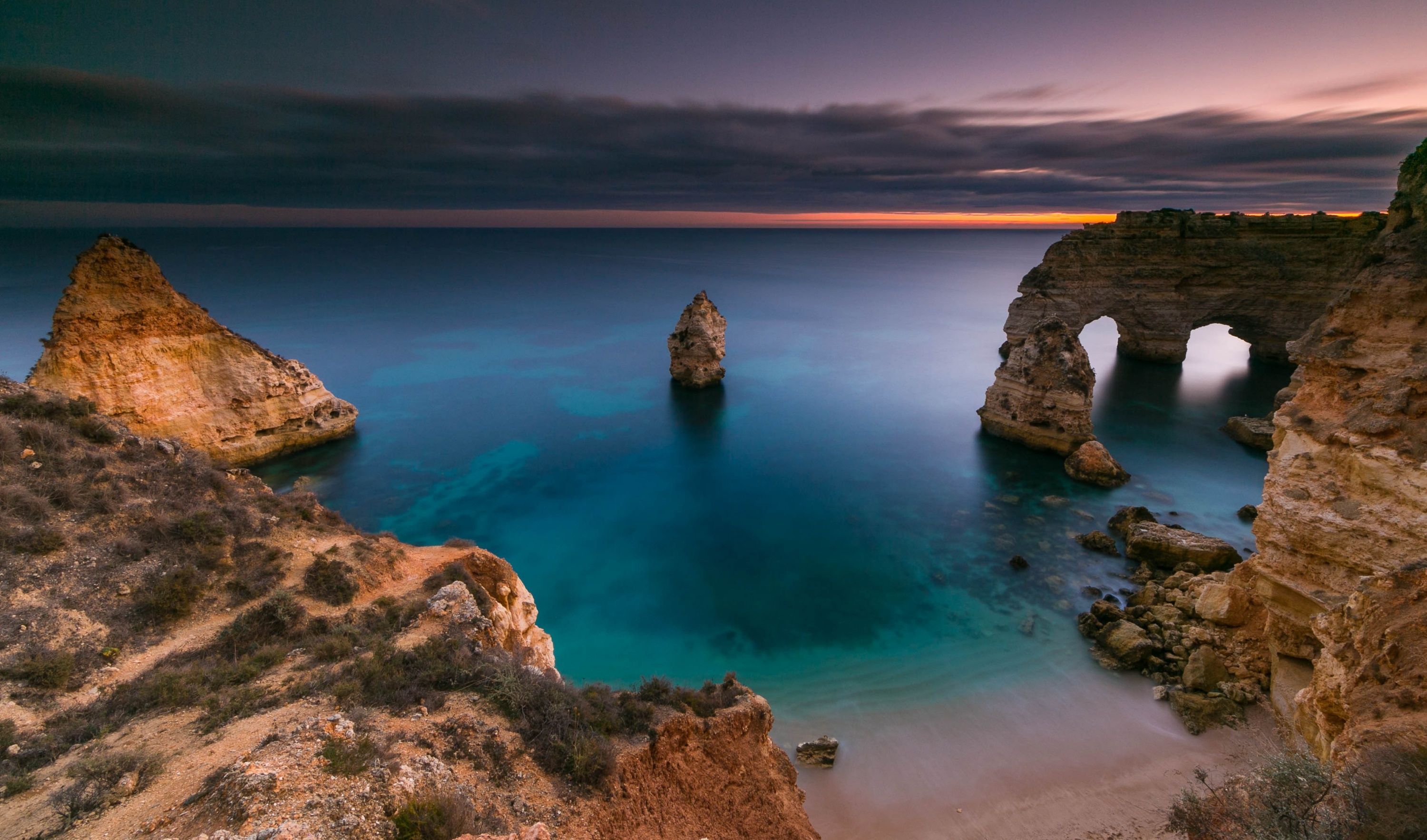 3000x1766 Download Algarve Portugal Coast Ocean
