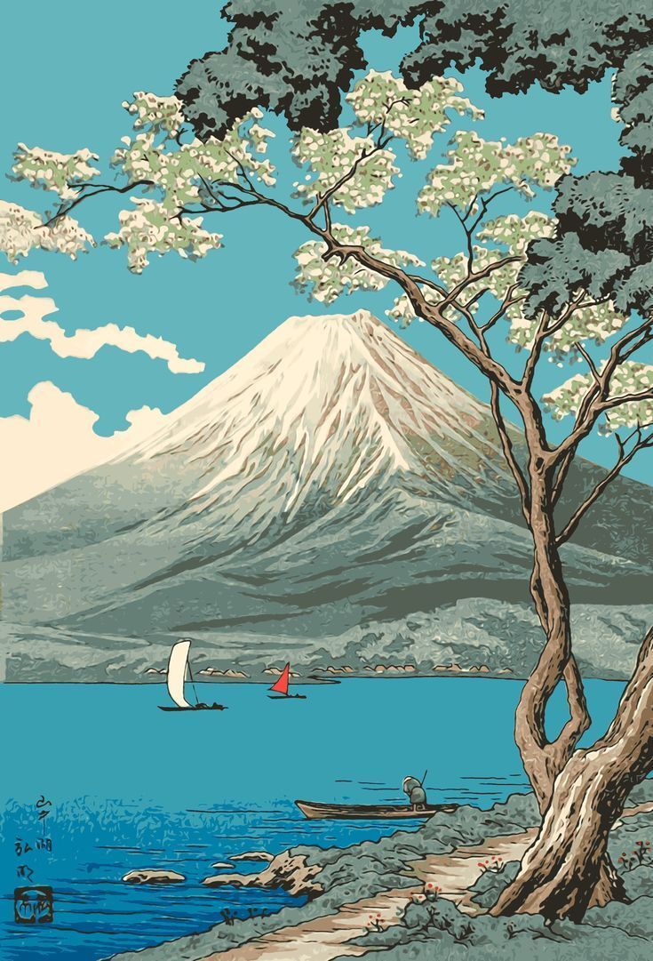 735x1081 Mt. Fuji from Lake Yamanaka