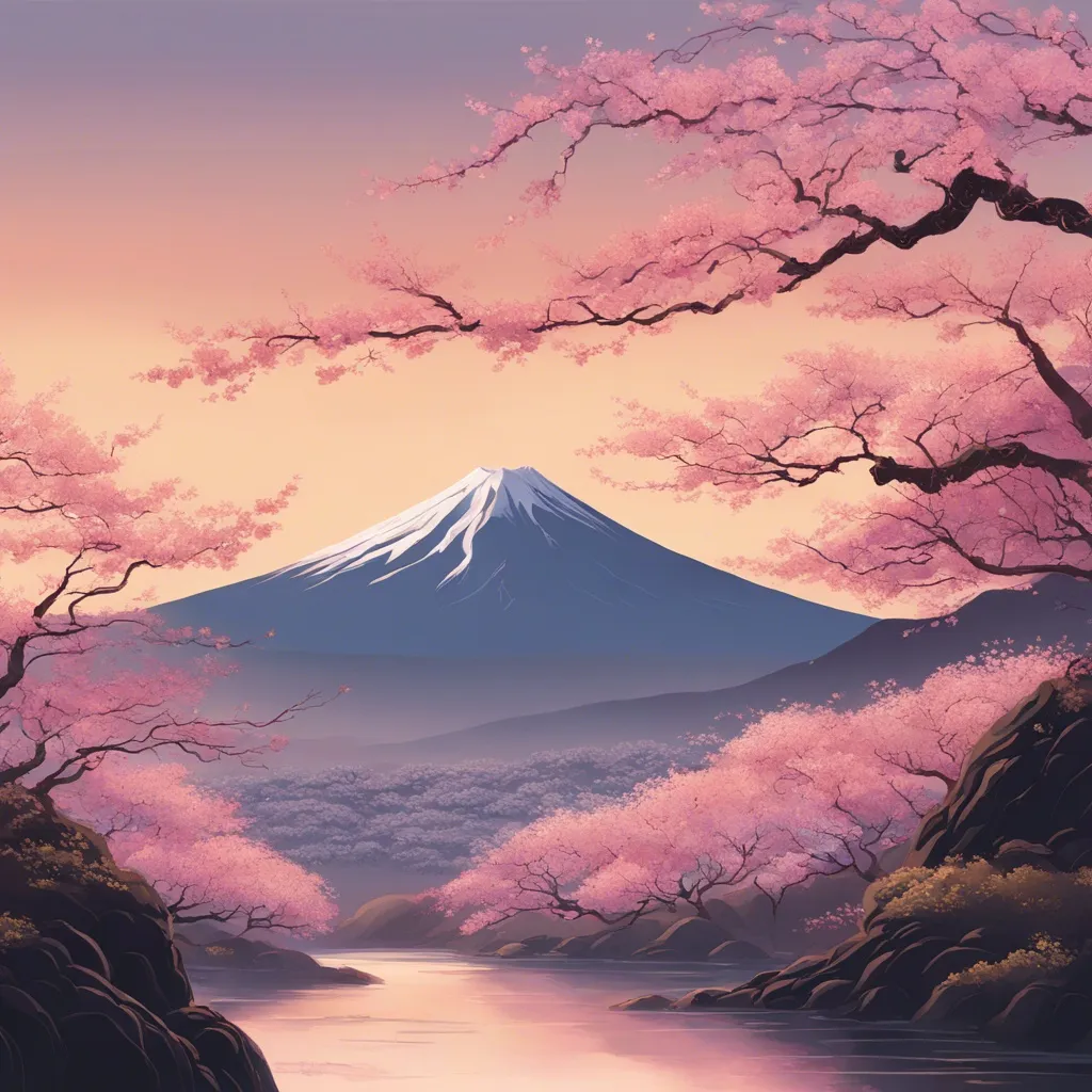 1024x1024 Mount Fuji Illustration