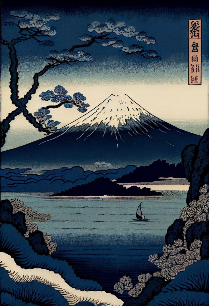 735x1075 Mount Fuji, Kawagachi lake