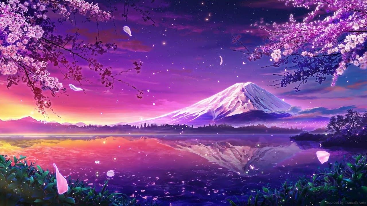 1280x720 mount fuji sakura 4k live wallpaper