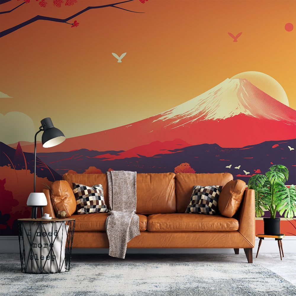 1000x1000 Mount Fuji Mural Wallpaper. Drawing