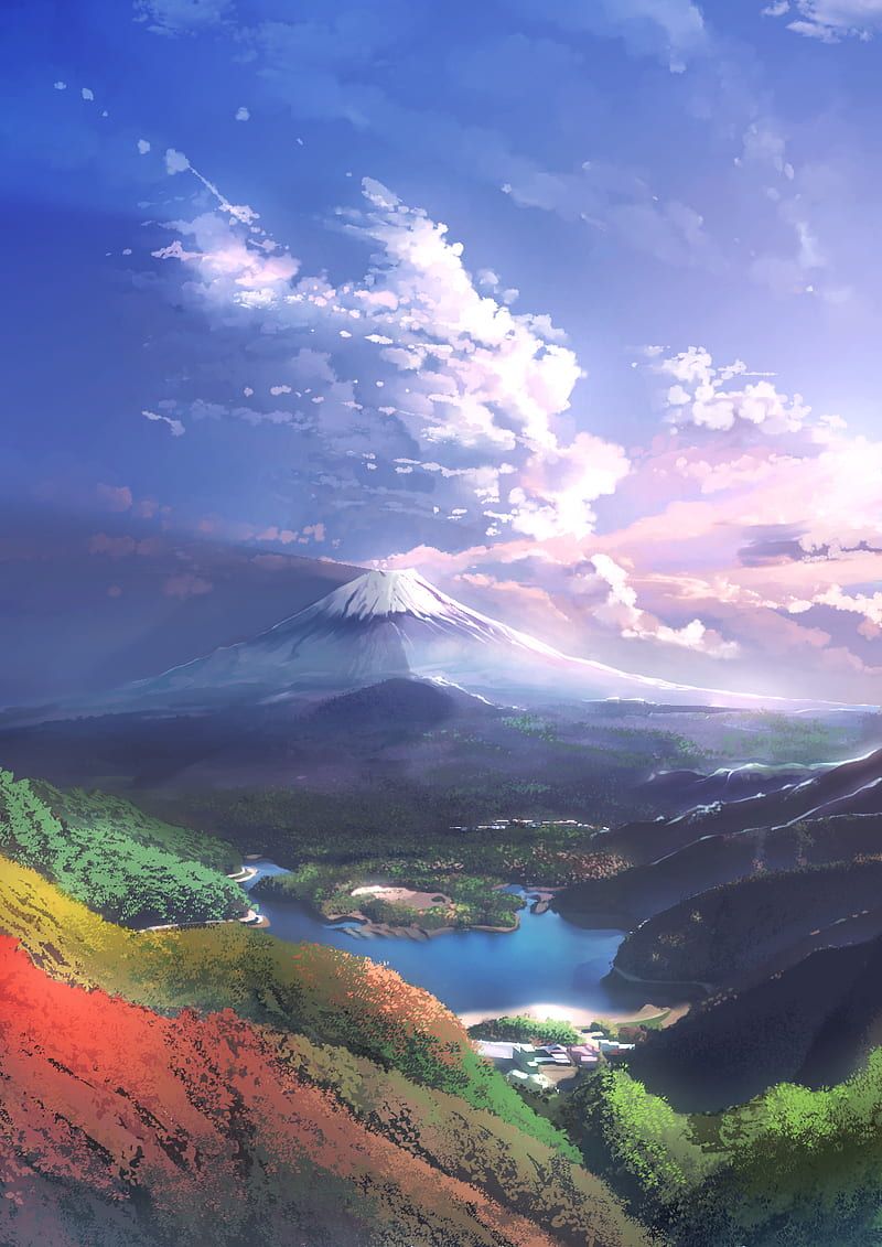 800x1131 HD mount fuji clouds wallpaper