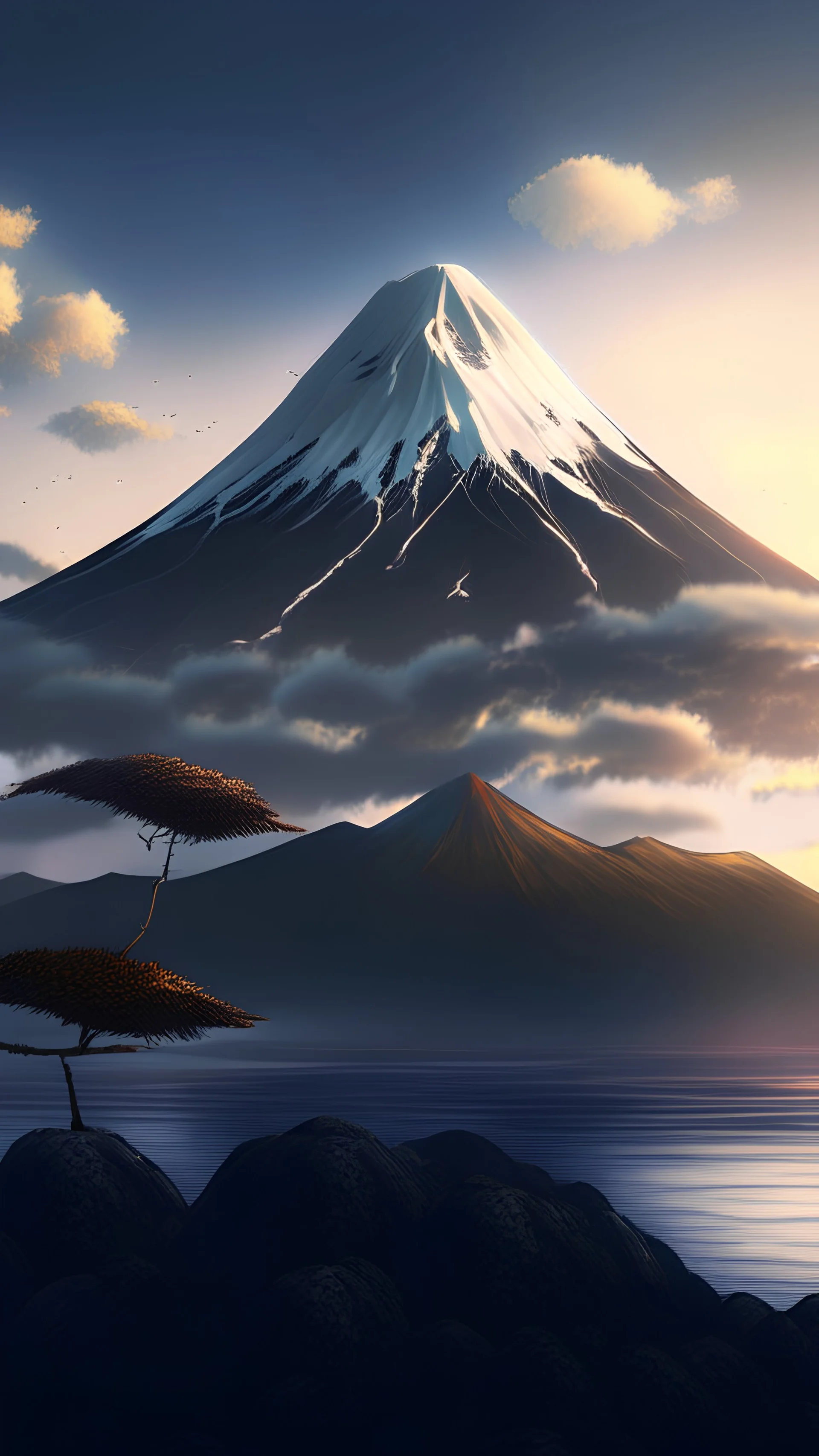 1920x3413 Monte Fuji, Ilha Honshu, illustratio