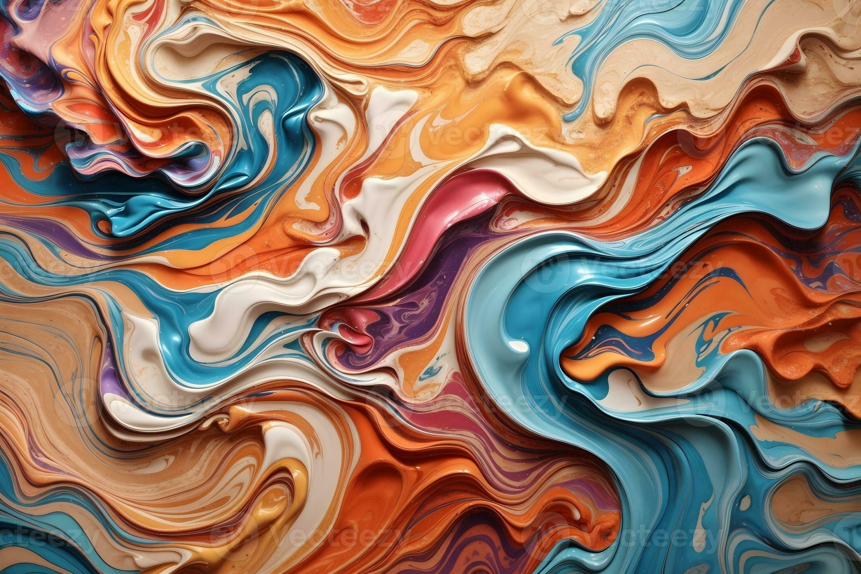 2940x1960 Abstract Acrylic Paint Waves Background
