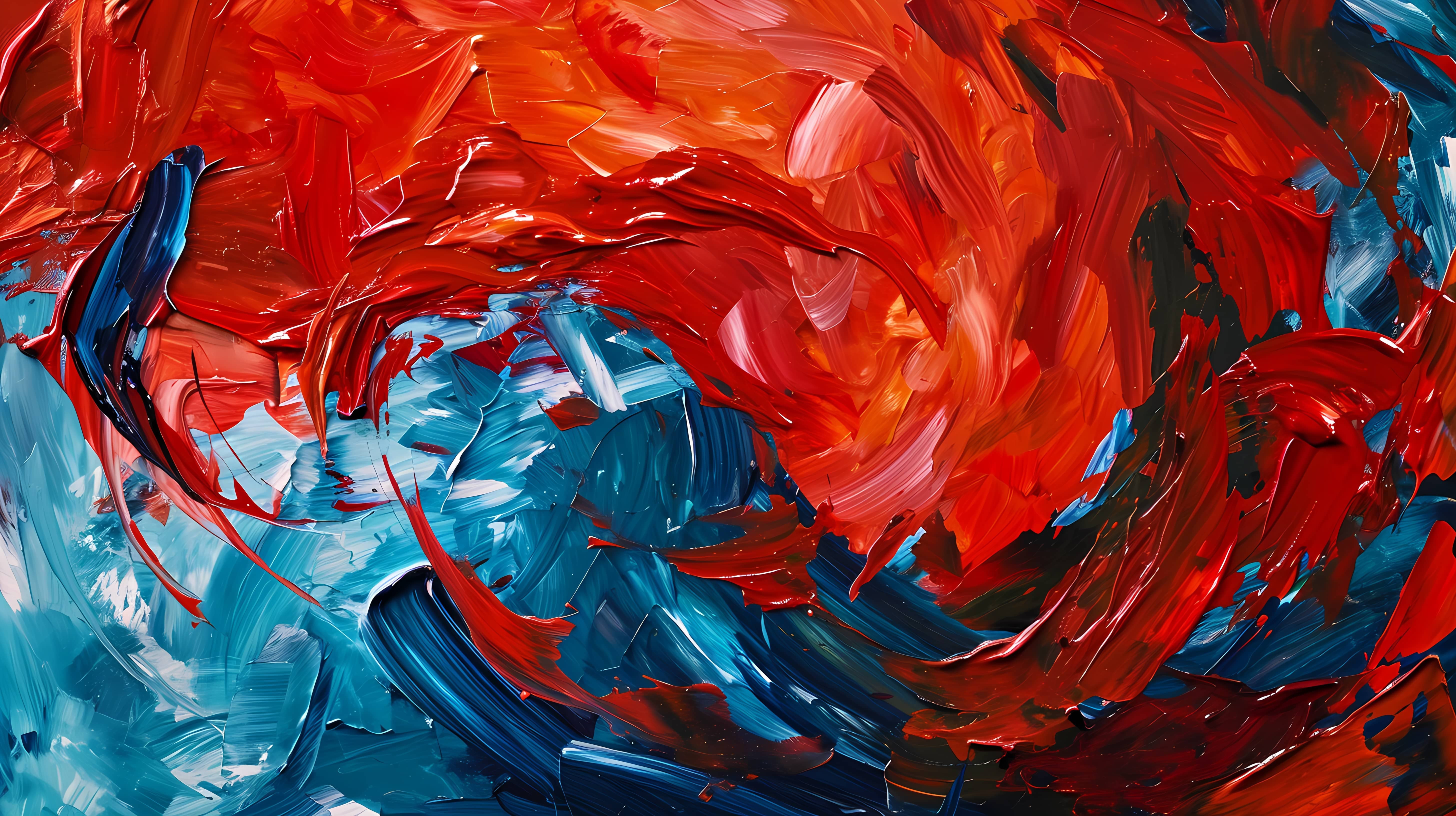 5824x3264 modern art, fluid painting technique