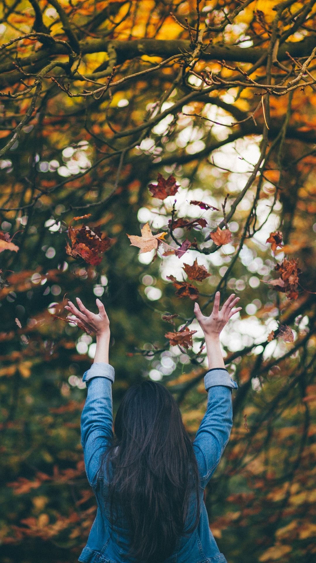 1080x1920 Girl enjoying Autumn 1080x1920