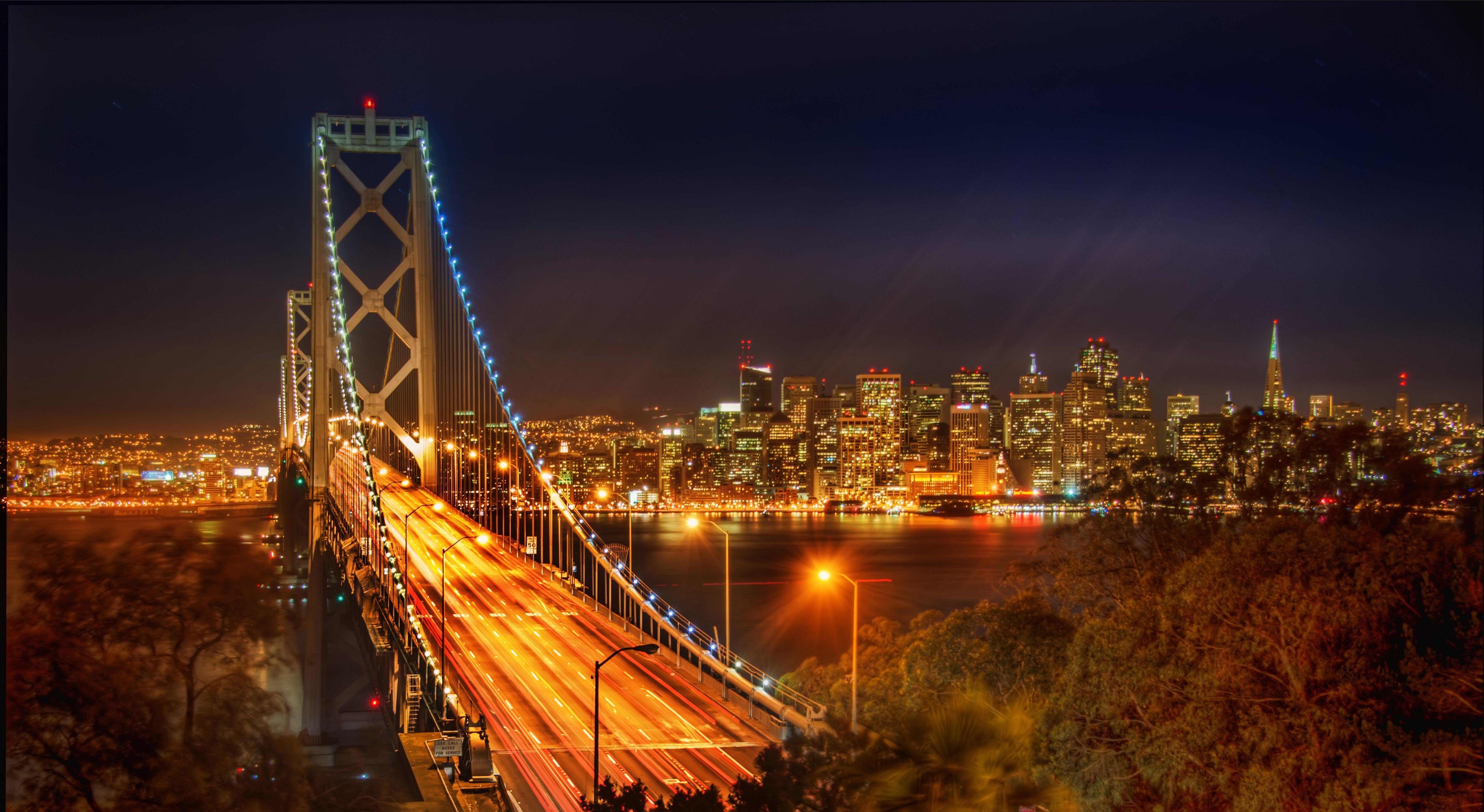 Cầu Vịnh 7037x3851, San Francisco, Đường chân trời, 4K, Thế giới