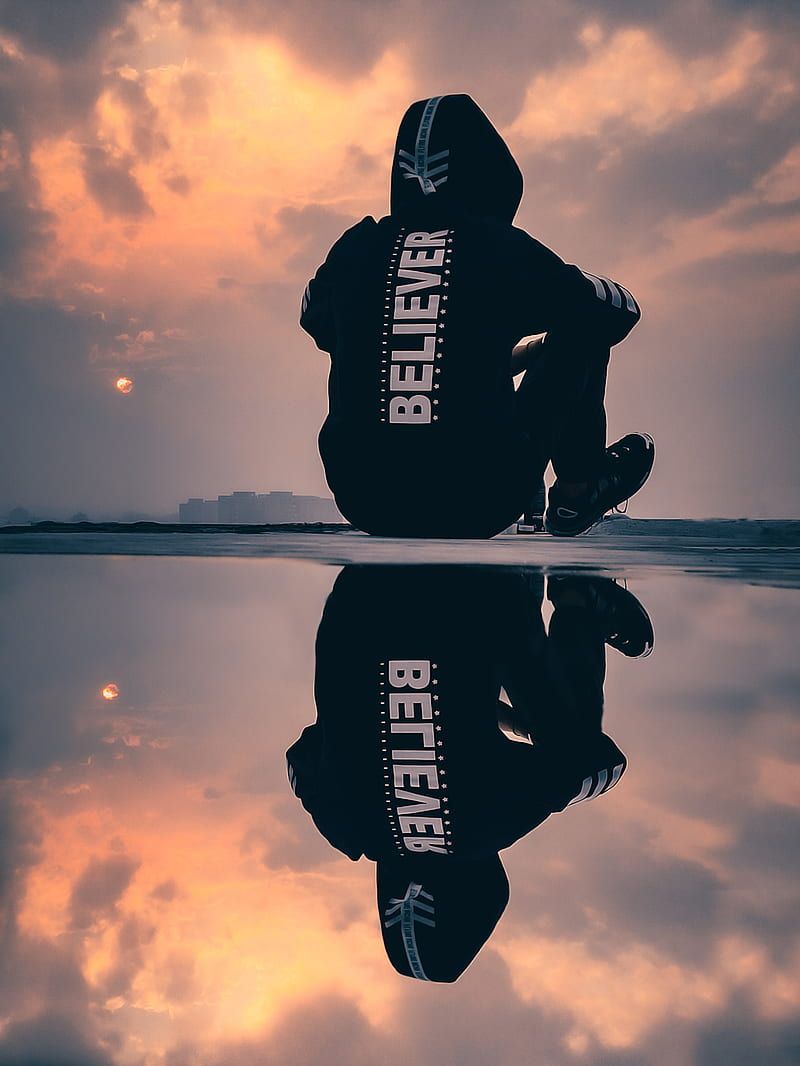 800x1066 4098x768px, 4K free download. Boy rear view, attitude, believer, boy, reflection, sunset, HD phone wallpaper