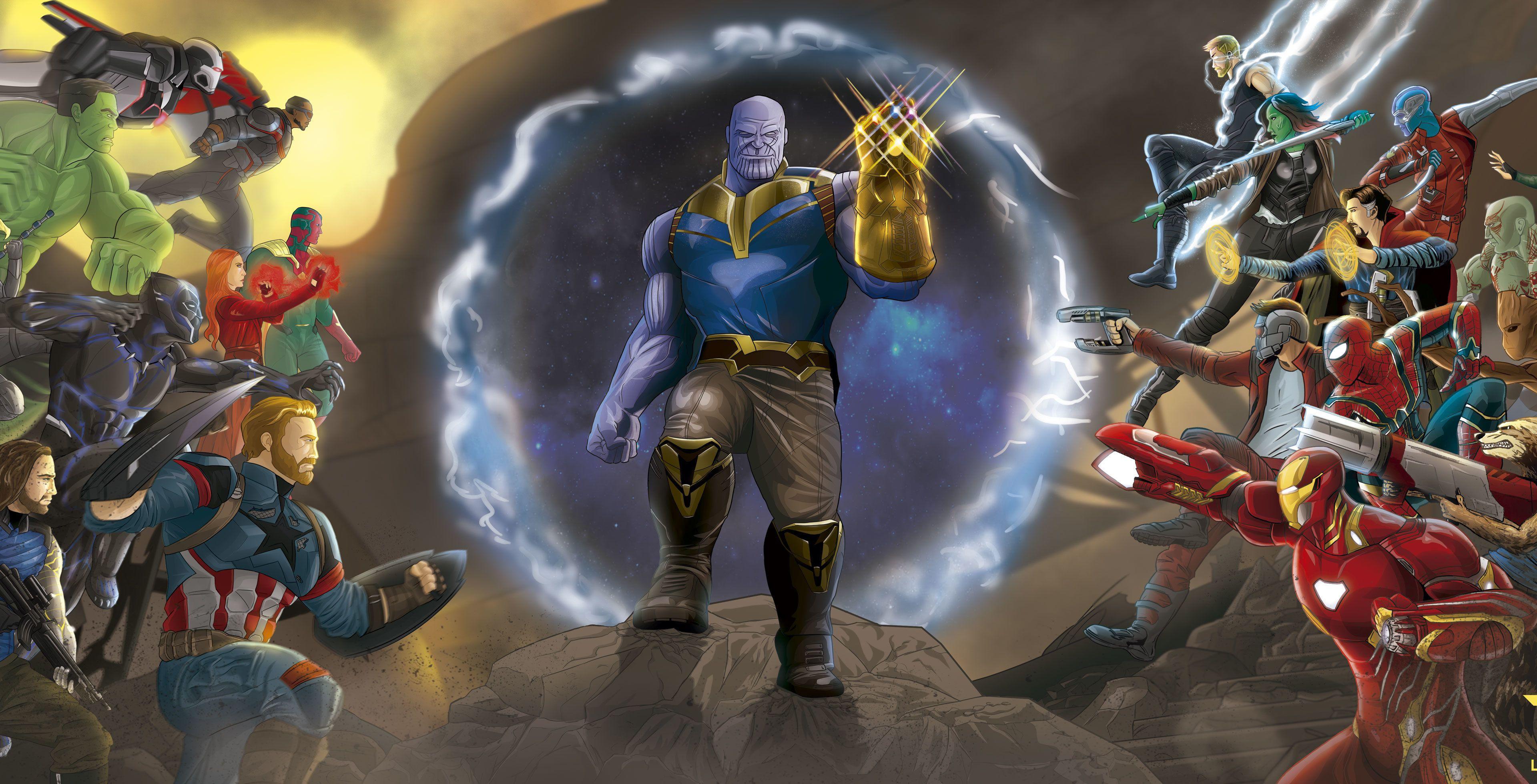 3840x1959 Download 3840x2400 wallpaper marvel, avengers: infinity war