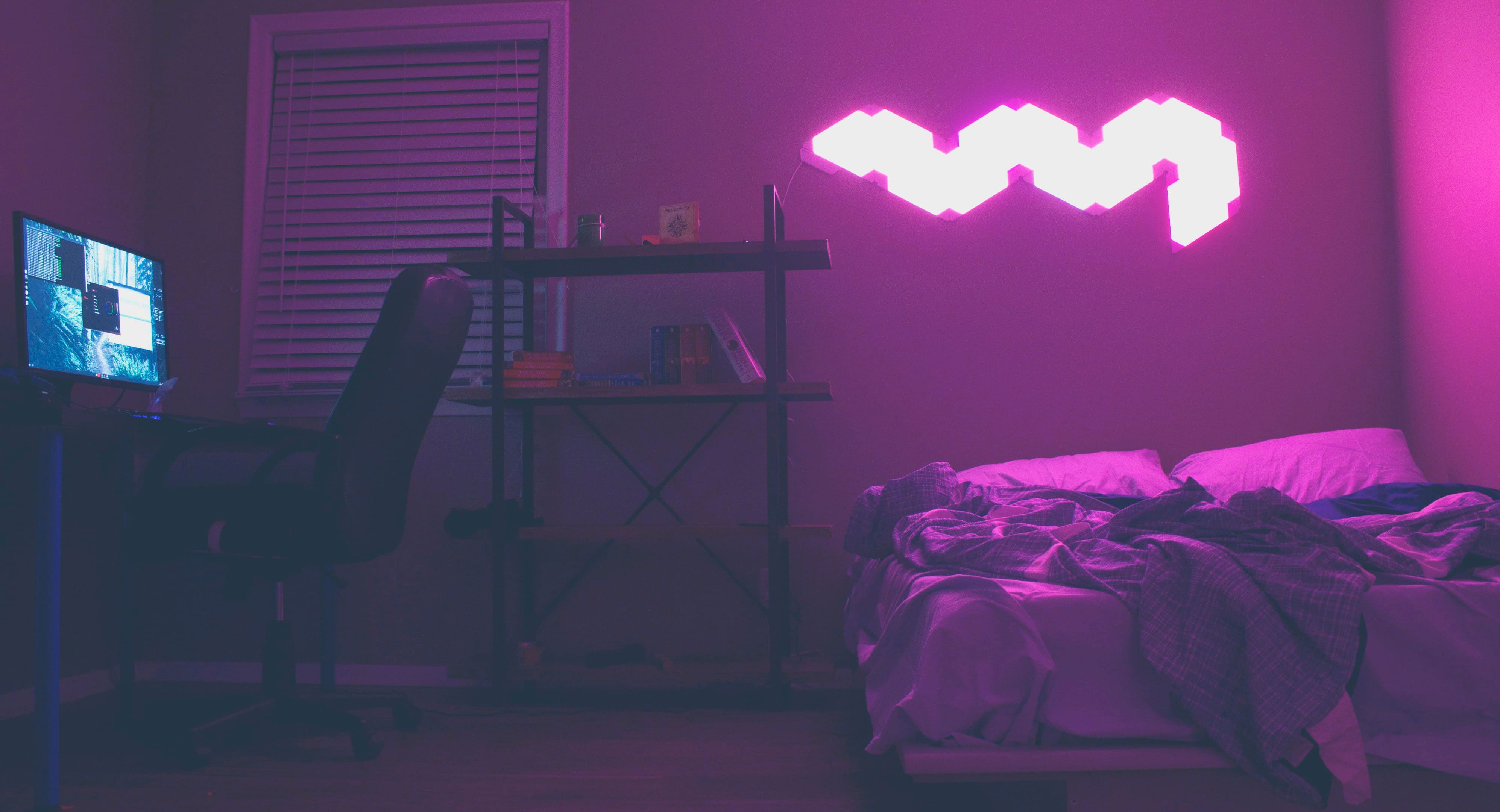 3988x2160 Bedroom Neon Wallpaper, Lights, Outrun