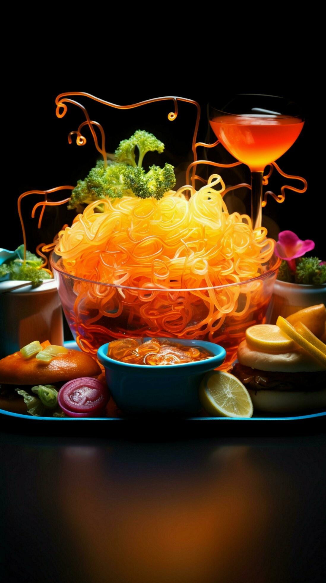 1098x1960 Luminous culinary art Neon light