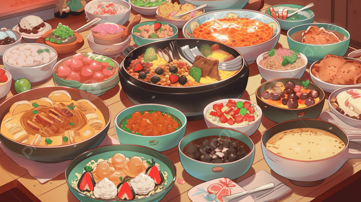 1200x673 Background, Anime Food