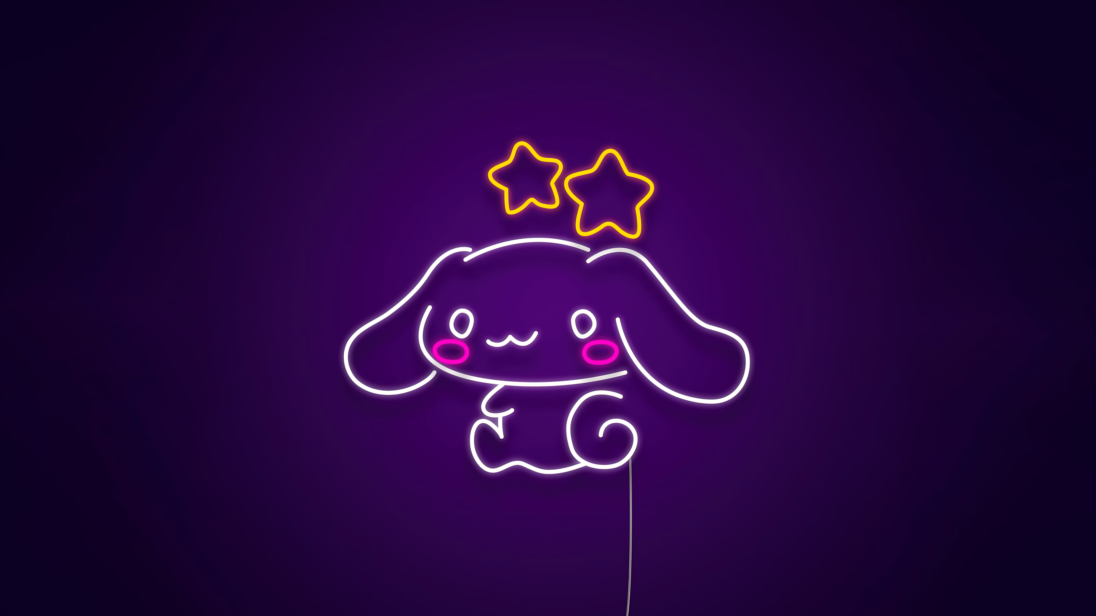 3840x2160 Cinnamoroll Wallpaper 4K, Neon, Purple