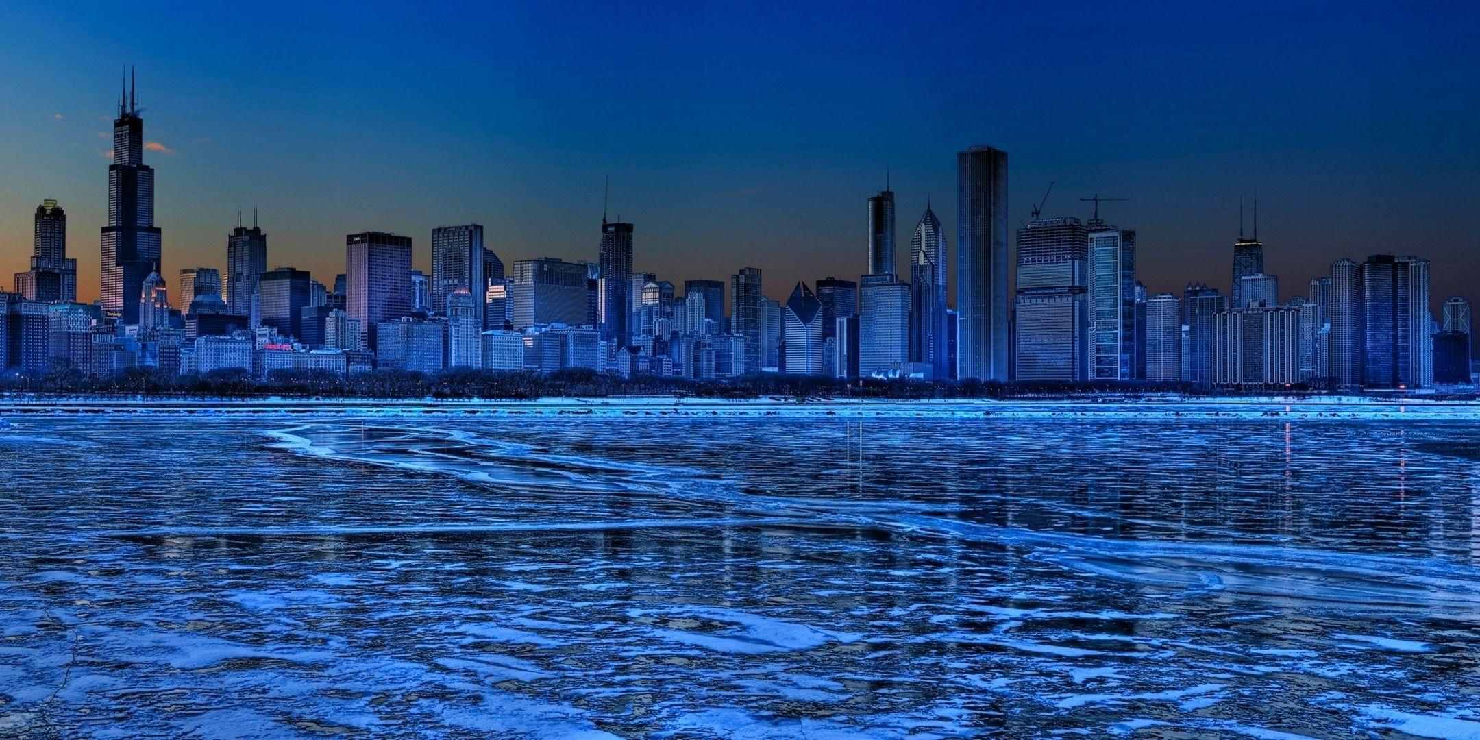 2160x1080 Photo Chicago city USA Cities 2160x1080