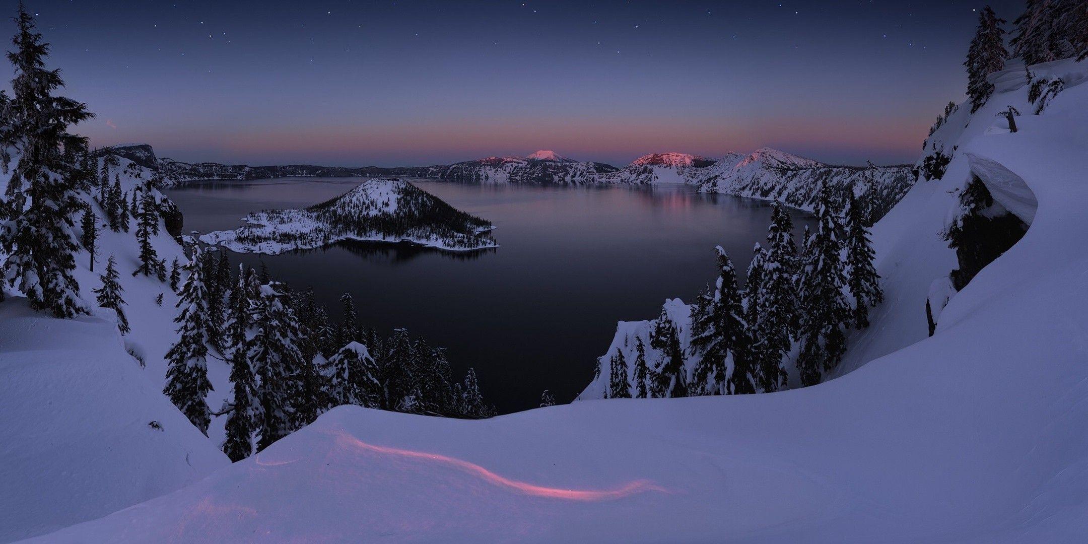2160x1080 Crater Lake Wallpaper