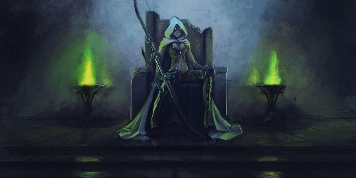 1400x700 Art World of Warcraft Sylvanas Windrunner Elf throne hood