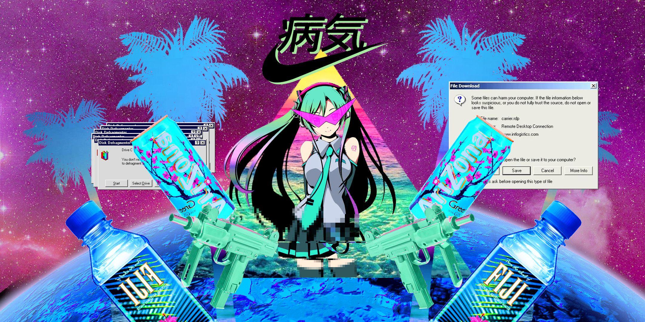 2160x1080 Vaporwave Wallpaper