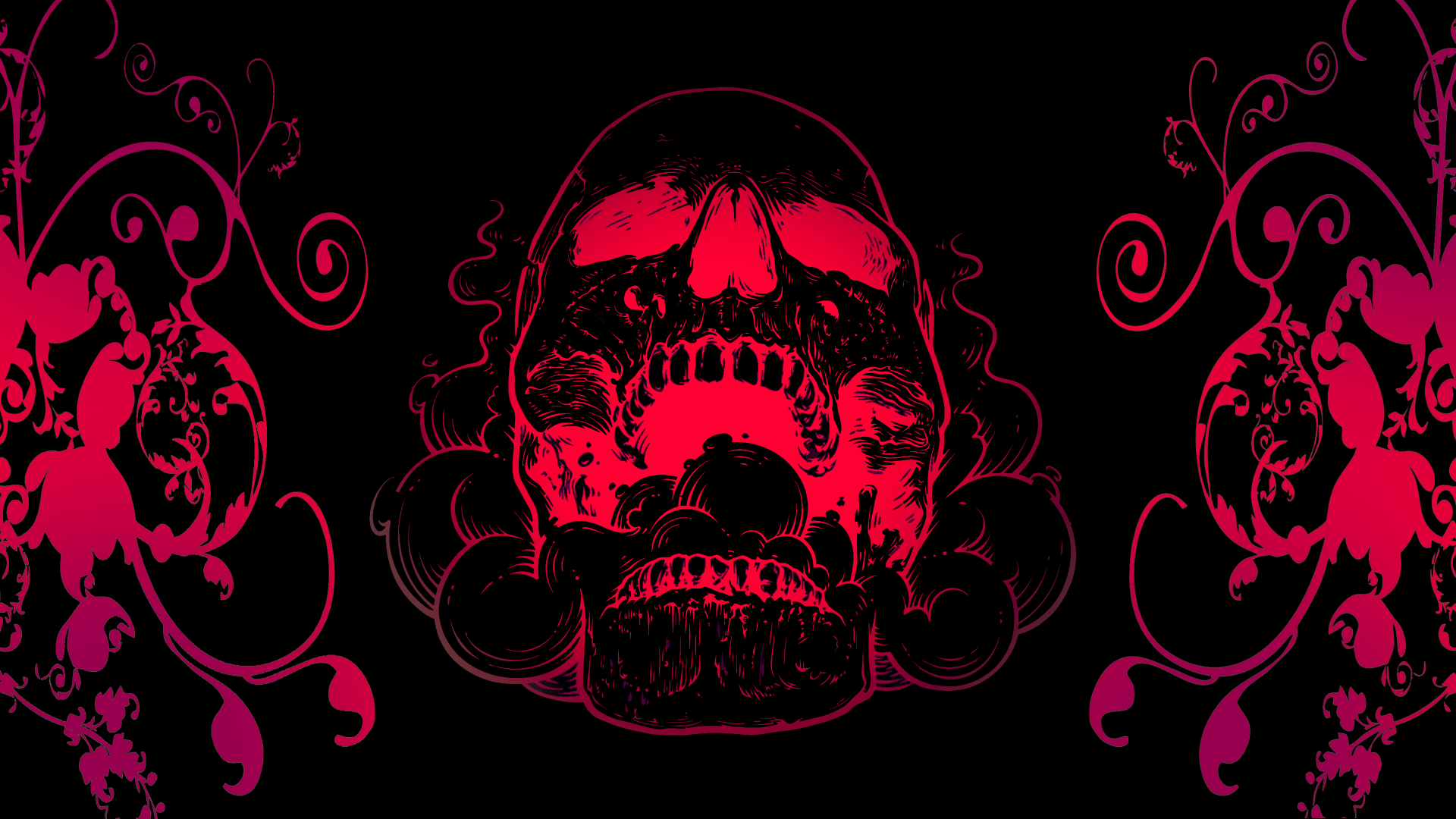 1920x1080 Black and Red Skull