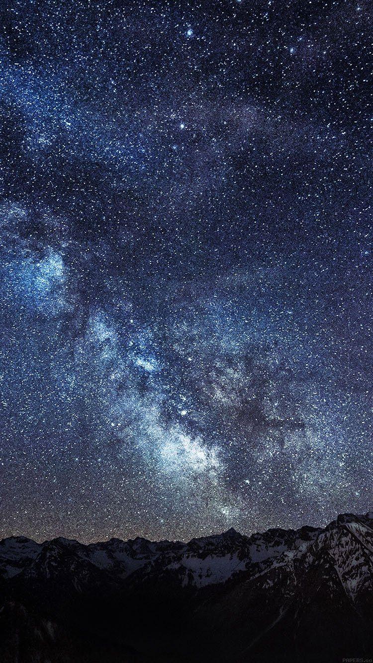 750x1334 Amazing milkyway space mountain Download Free Wallpaper