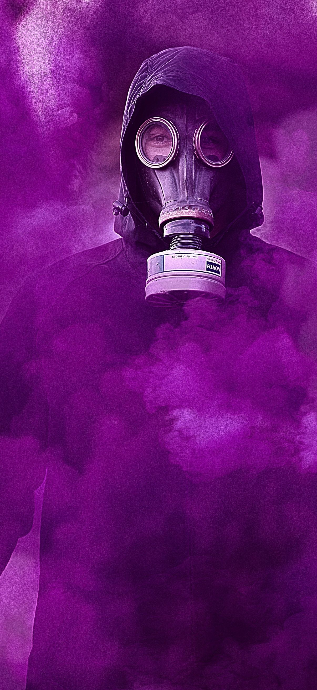 1206x2622 Gas mask Wallpaper 4K, Smoke, Hoodie