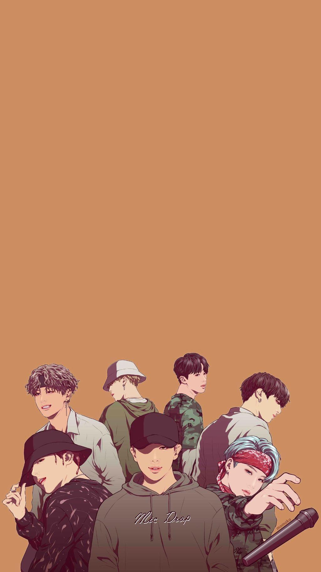 BTS Cartoon Wallpapers - Top Free BTS Cartoon Backgrounds - WallpaperAccess