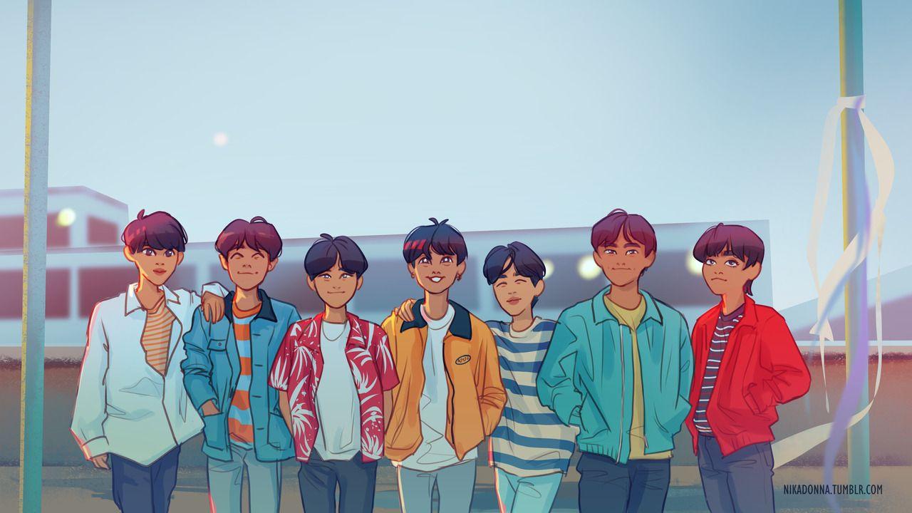 BTS Animation Wallpapers - Top Free BTS Animation Backgrounds -  WallpaperAccess