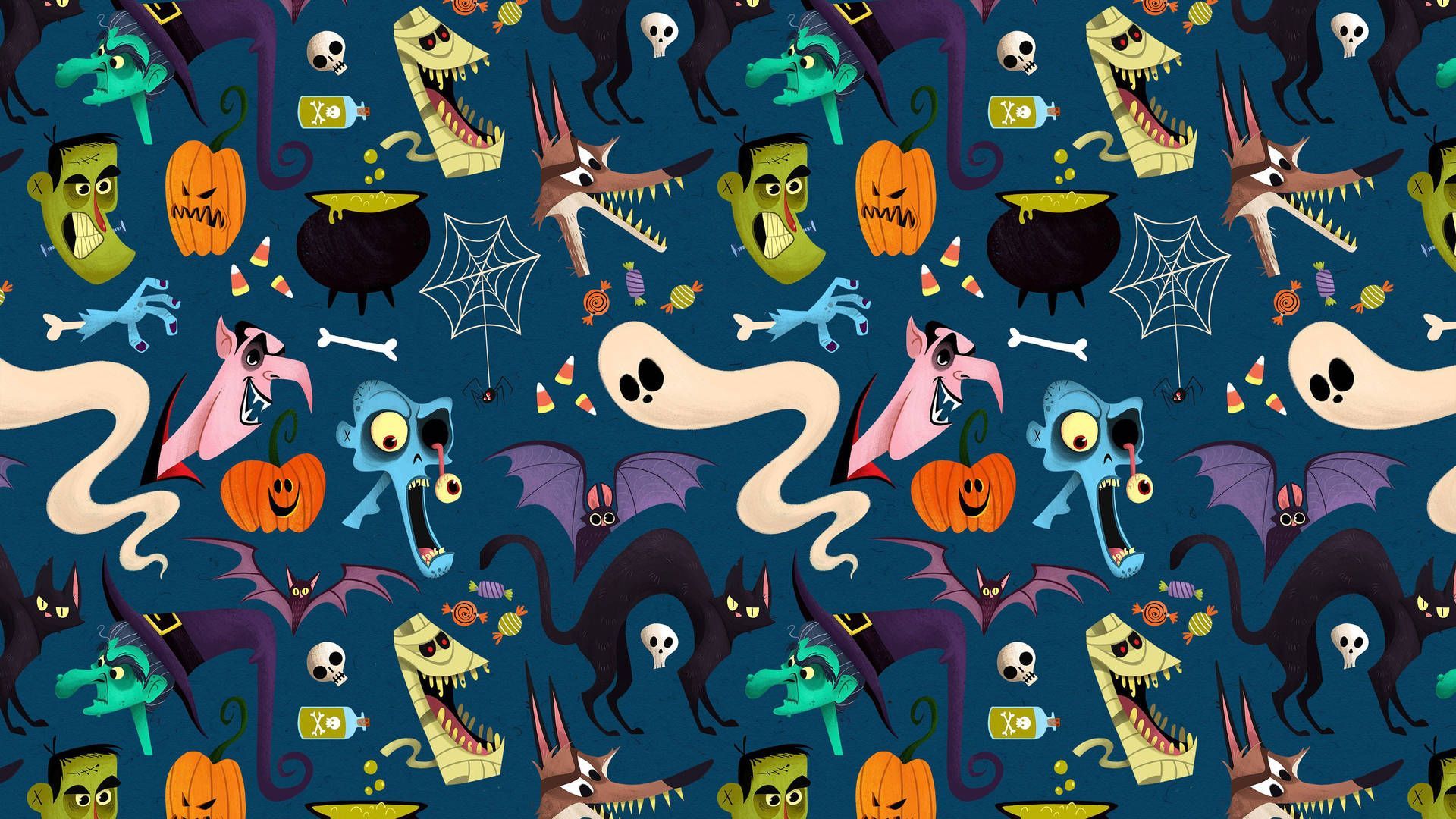 1920x1080 Download Monsters Cute Halloween Desktop Wallpaper