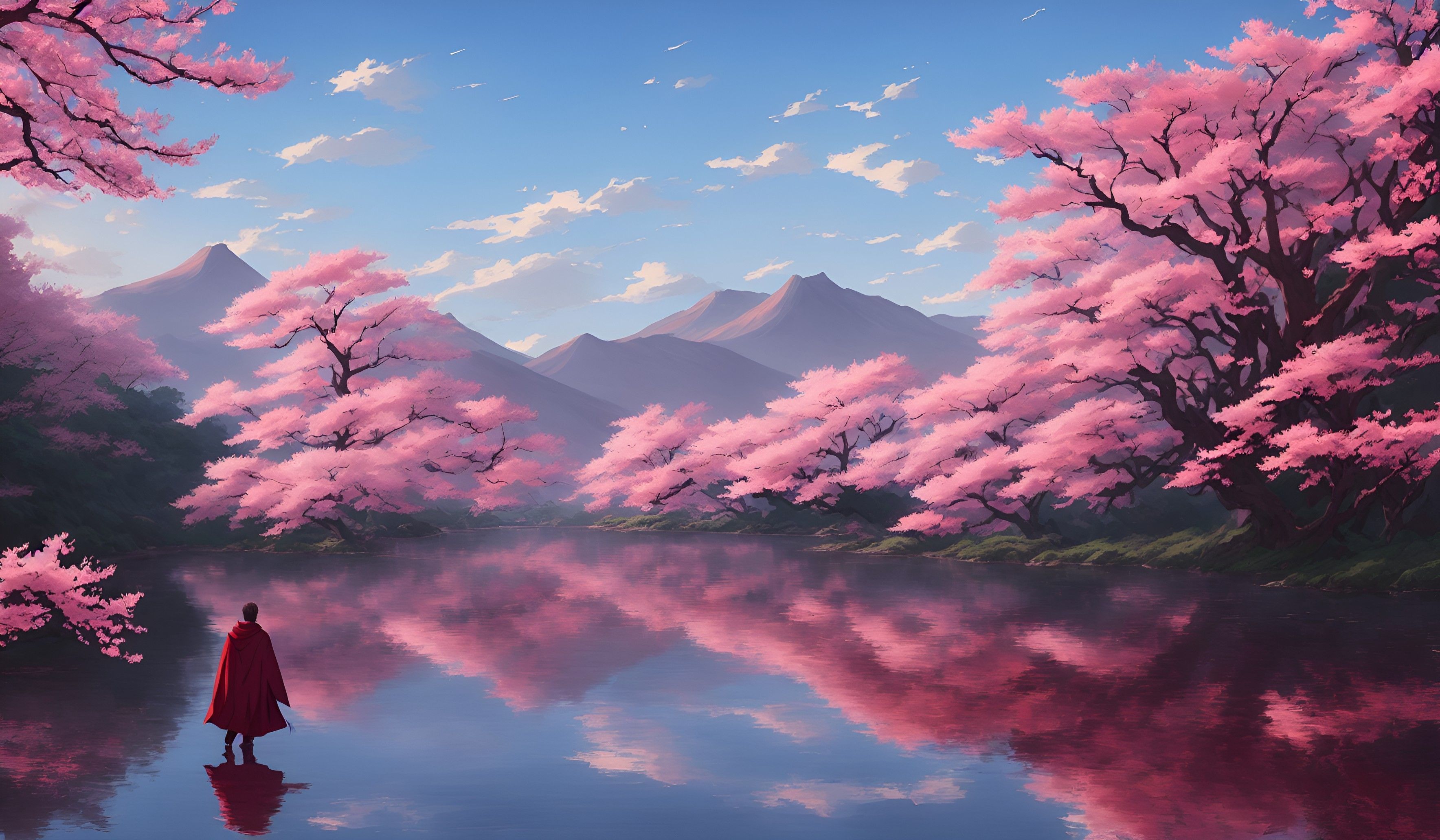 3536x2064 Anime Boy in Amazing Landscape HD AI Art 2023 Wallpaper, HD Artist 4K Wallpaper, Image and Background