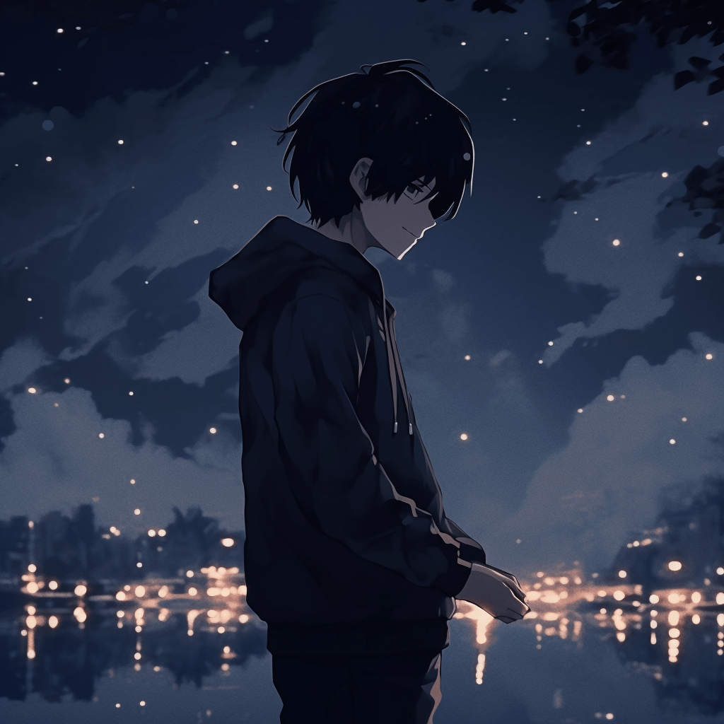 1024x1024 Cityscape Contemplation Aesthetic Anime