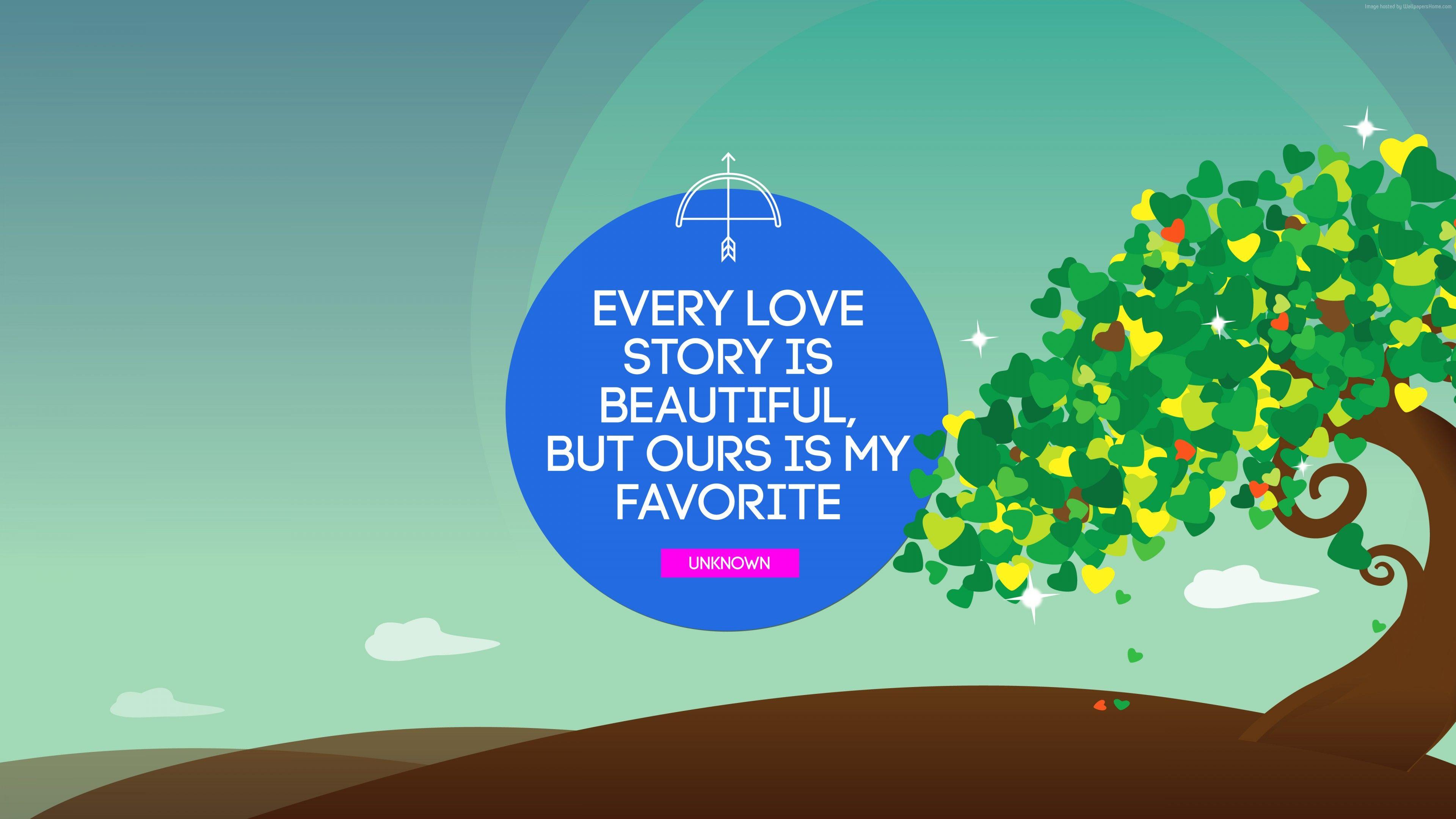 3840x2160 Wallpaper best, love quotes, 5k, tree, Quotes Wallpaper