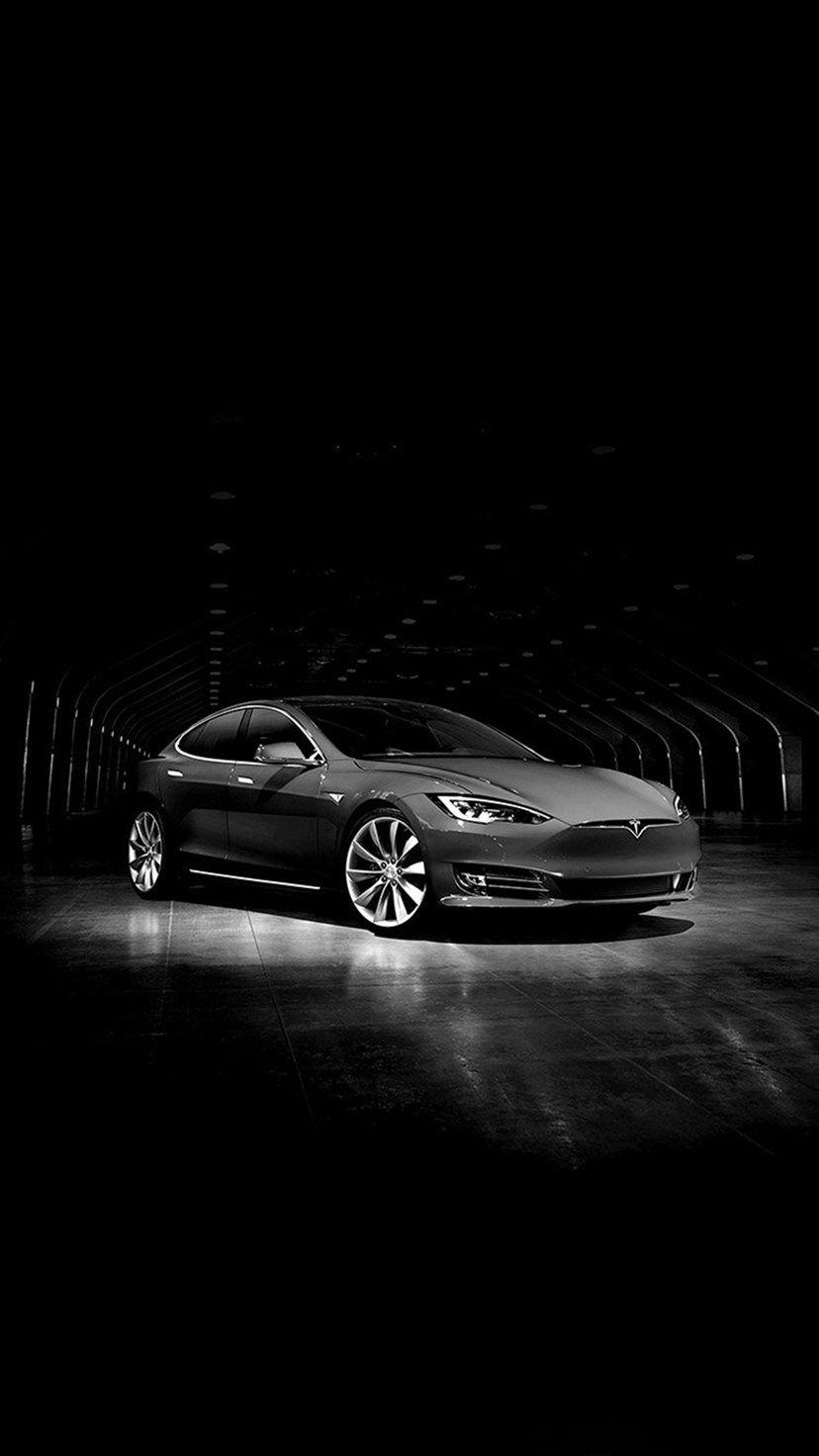 828x1472 Black Tesla Model S Wallpaper iPhone