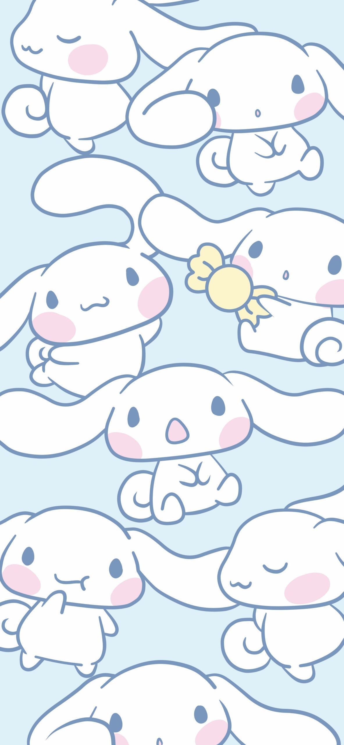 1183x2560 Cinnamoroll Light Blue Pattern Wallpaper