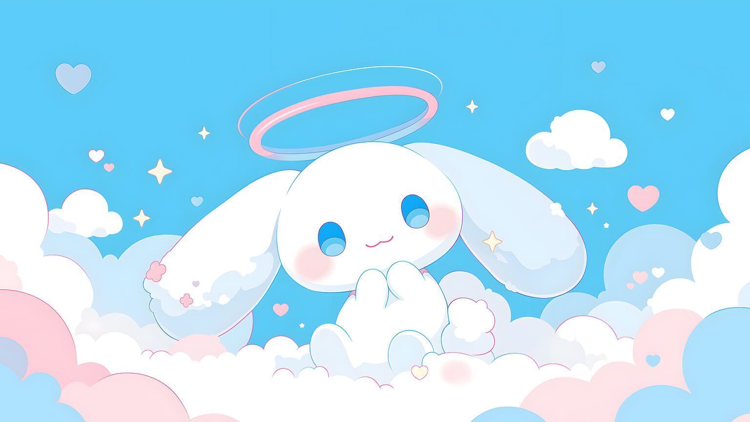 1536x864 Cinnamoroll in Clouds Desktop Wallpaper