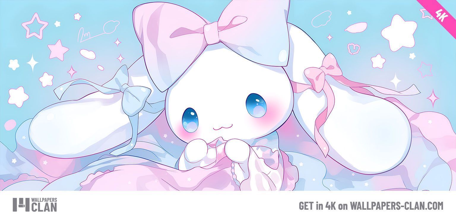 1536x737 Cute Cinnamoroll Clipart Ultrawide Wallpaper in 4K