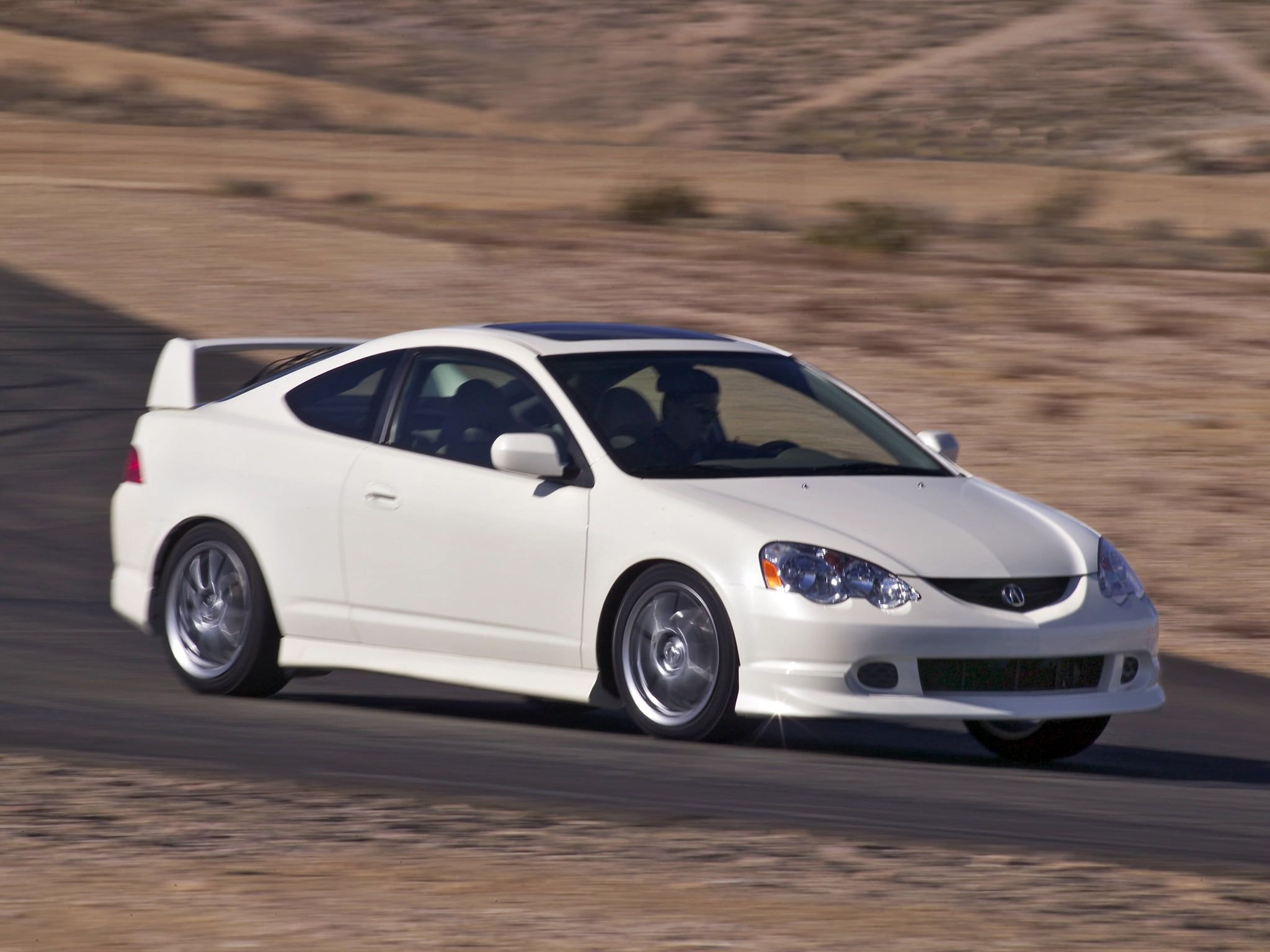 2048x1536 White Acura RSX Type S Running On Road