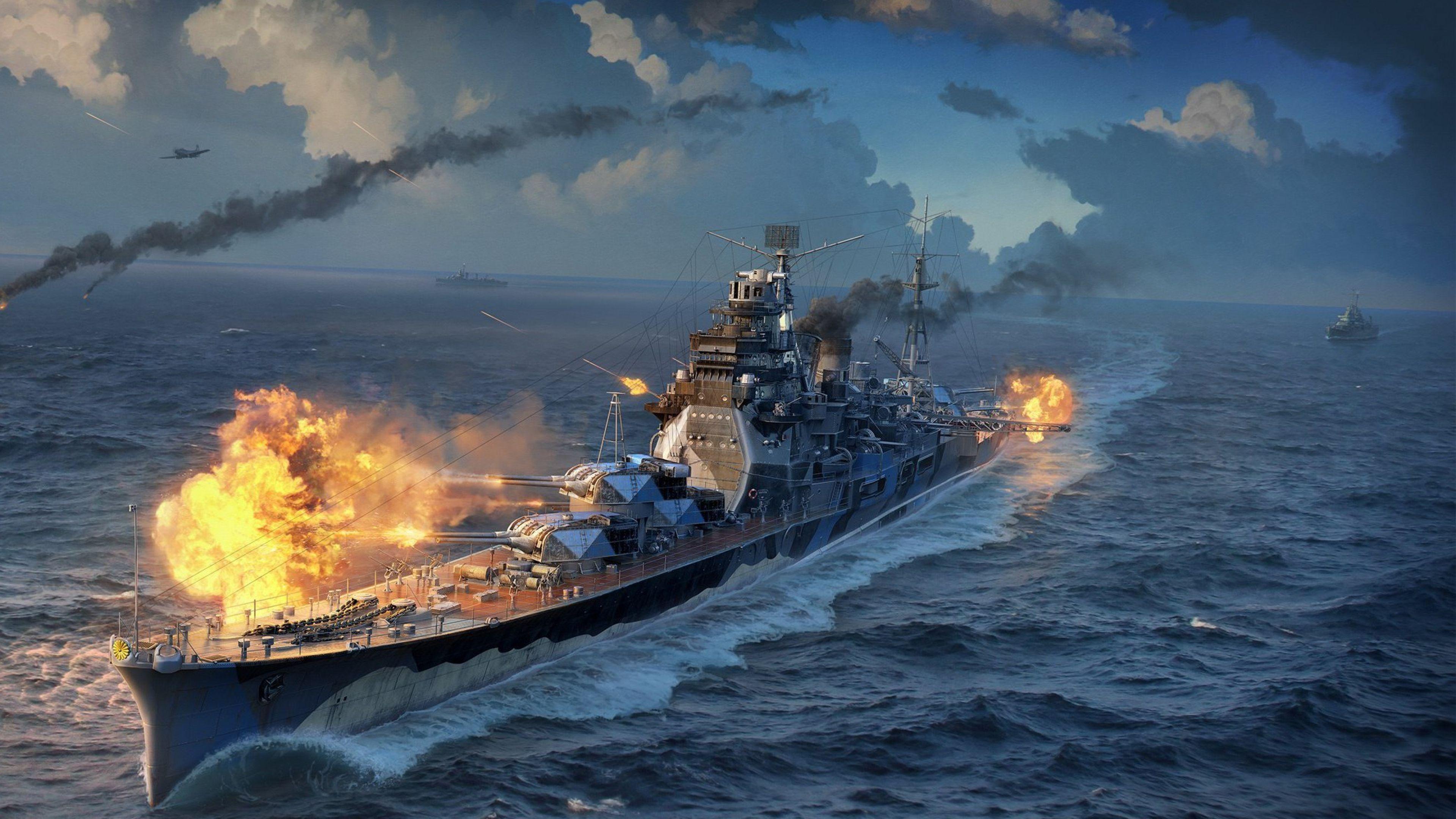 3840x2160 Video Games, Wargaming, Warship, Heavy Cruiser, Battleship