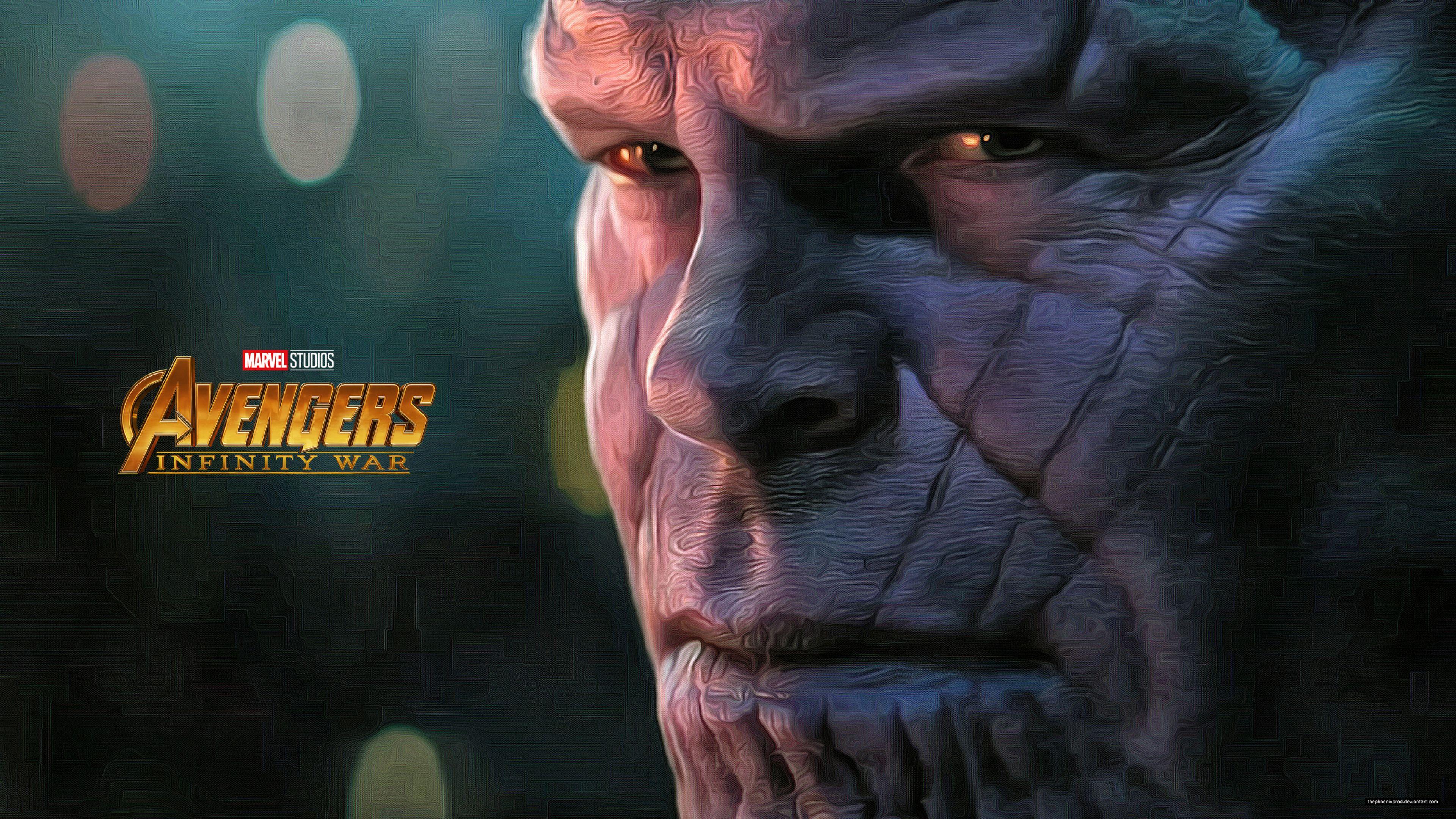 3840x2160 Avengers: Infinity War (2018) Khuôn mặt Thanos 4K UHD 16: 9 3840x2160