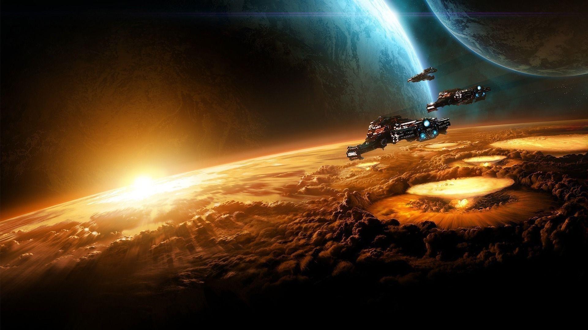 Spaceship HD Wallpaper by Alex Andreev