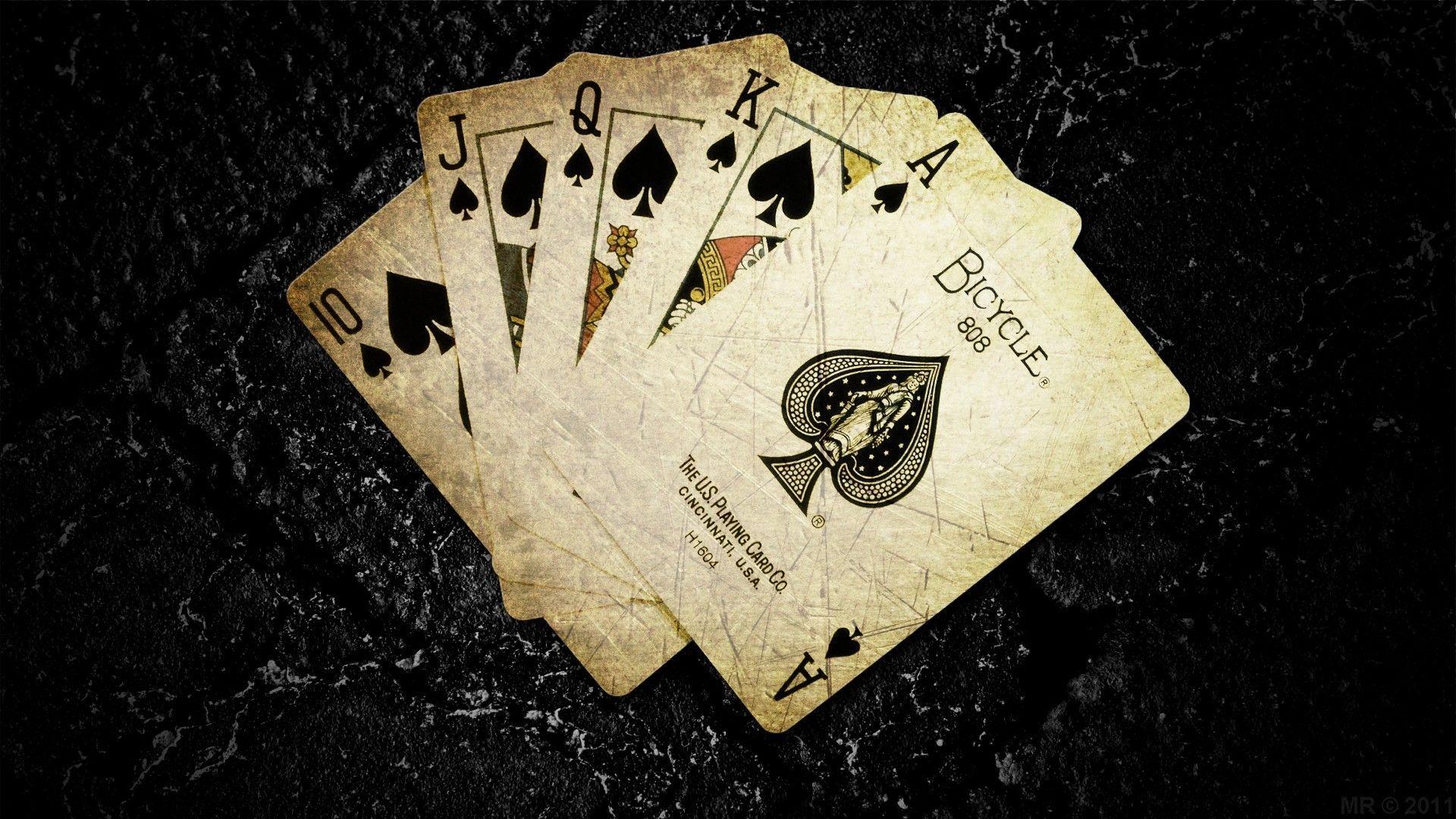 Black Playing Cards on Black Background  Free Stock Photo