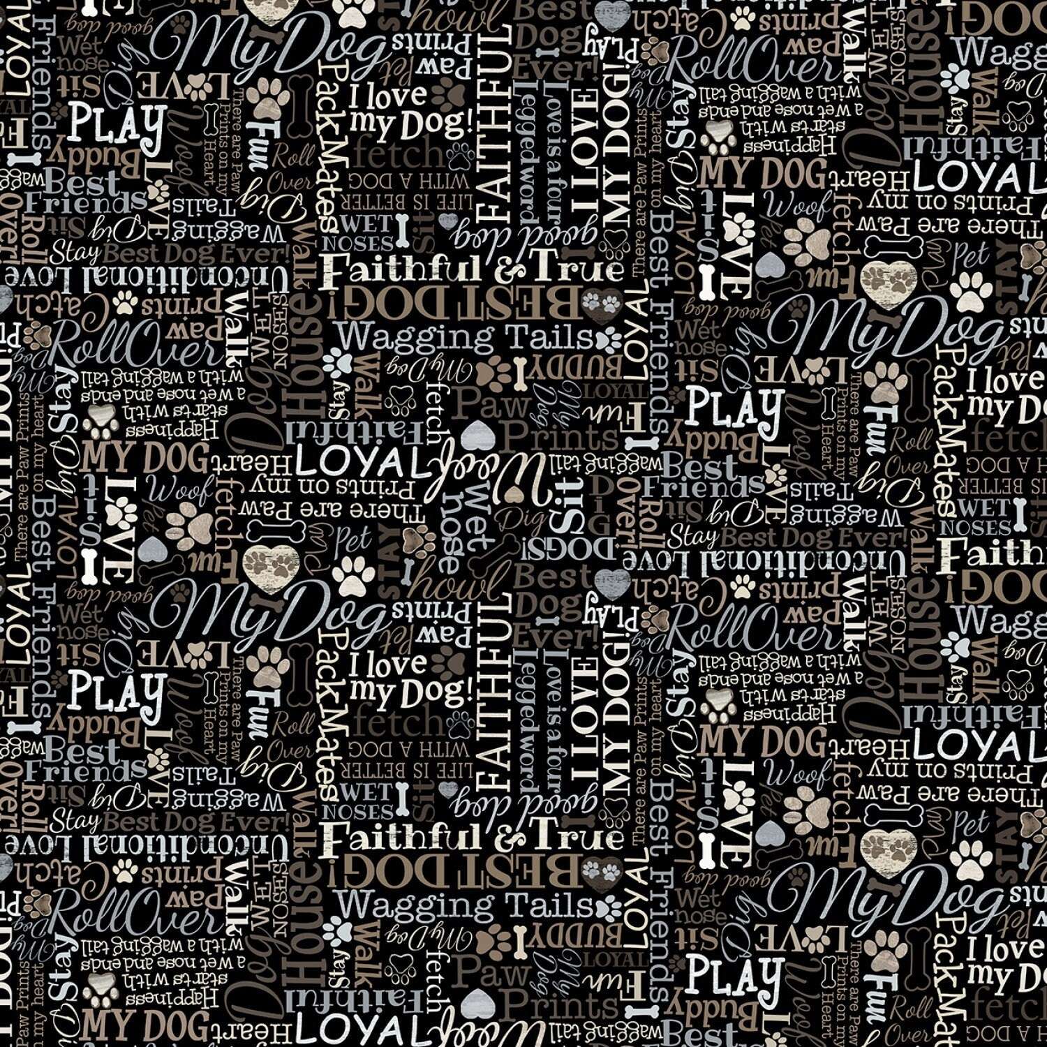 1500x1500 I Love My Dog Panel Quilt