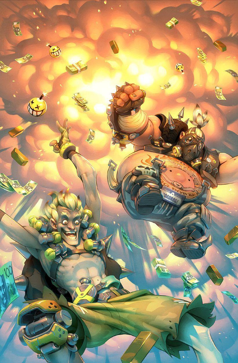 821x1253 Overwatch Junkrat and Roadhog comic, Gray Shuko