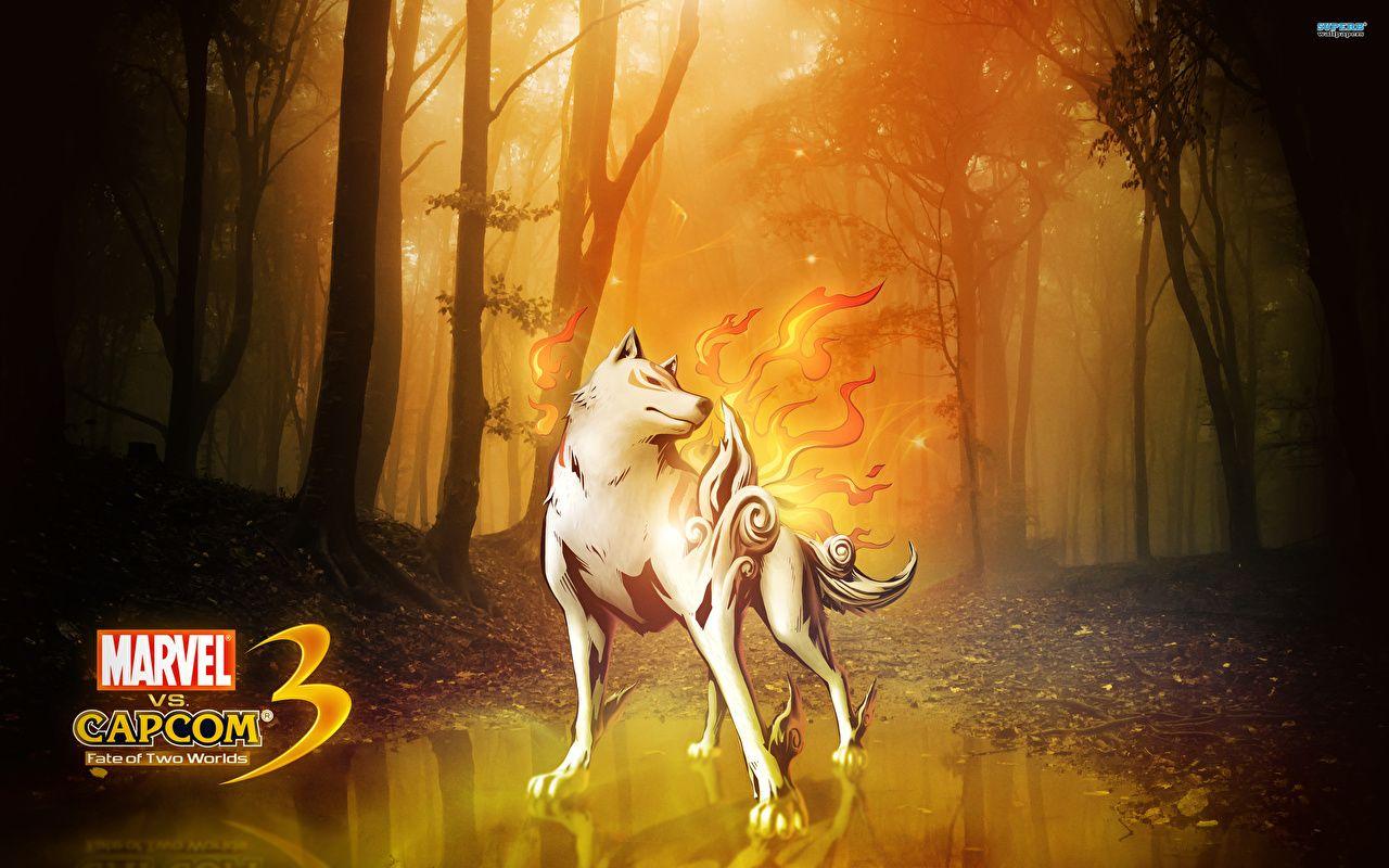 1280x800 Desktop Wallpaper Marvel vs Capcom wolf Heroes comics Amaterasu