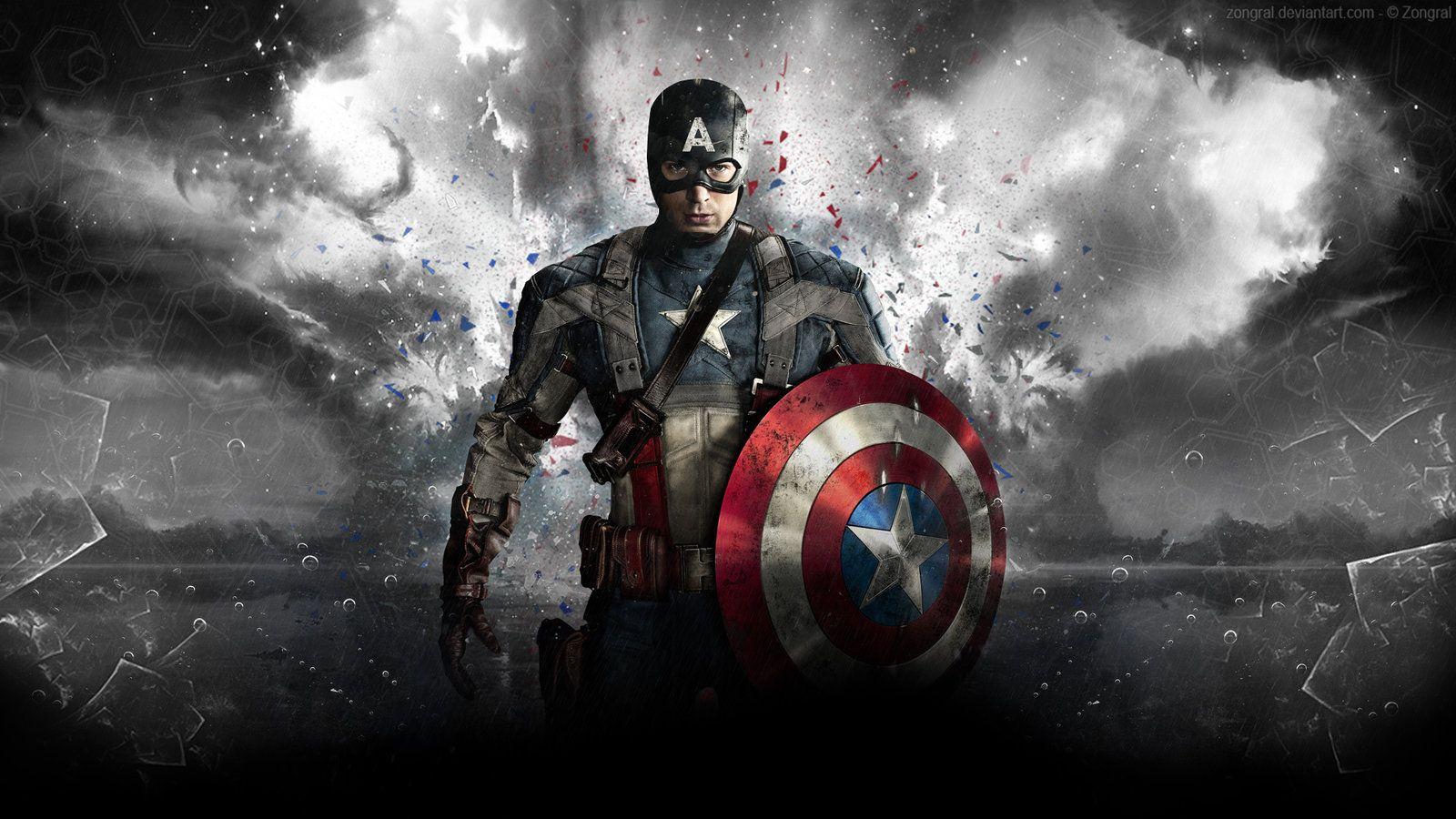 Hình nền HD 1600x900 Captain America Shield Marvel Chris Evans