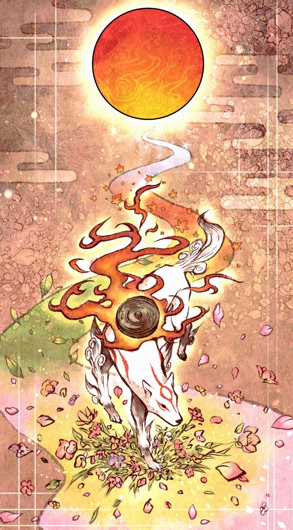 980x1770 Amaterasu Zerochan Okami Clover Studio Capcom Wallpaper