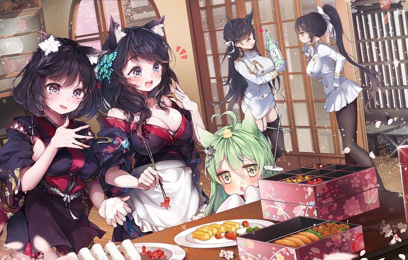 1332x850 Wallpaper girls, anime, art, neko, Azur Lane image