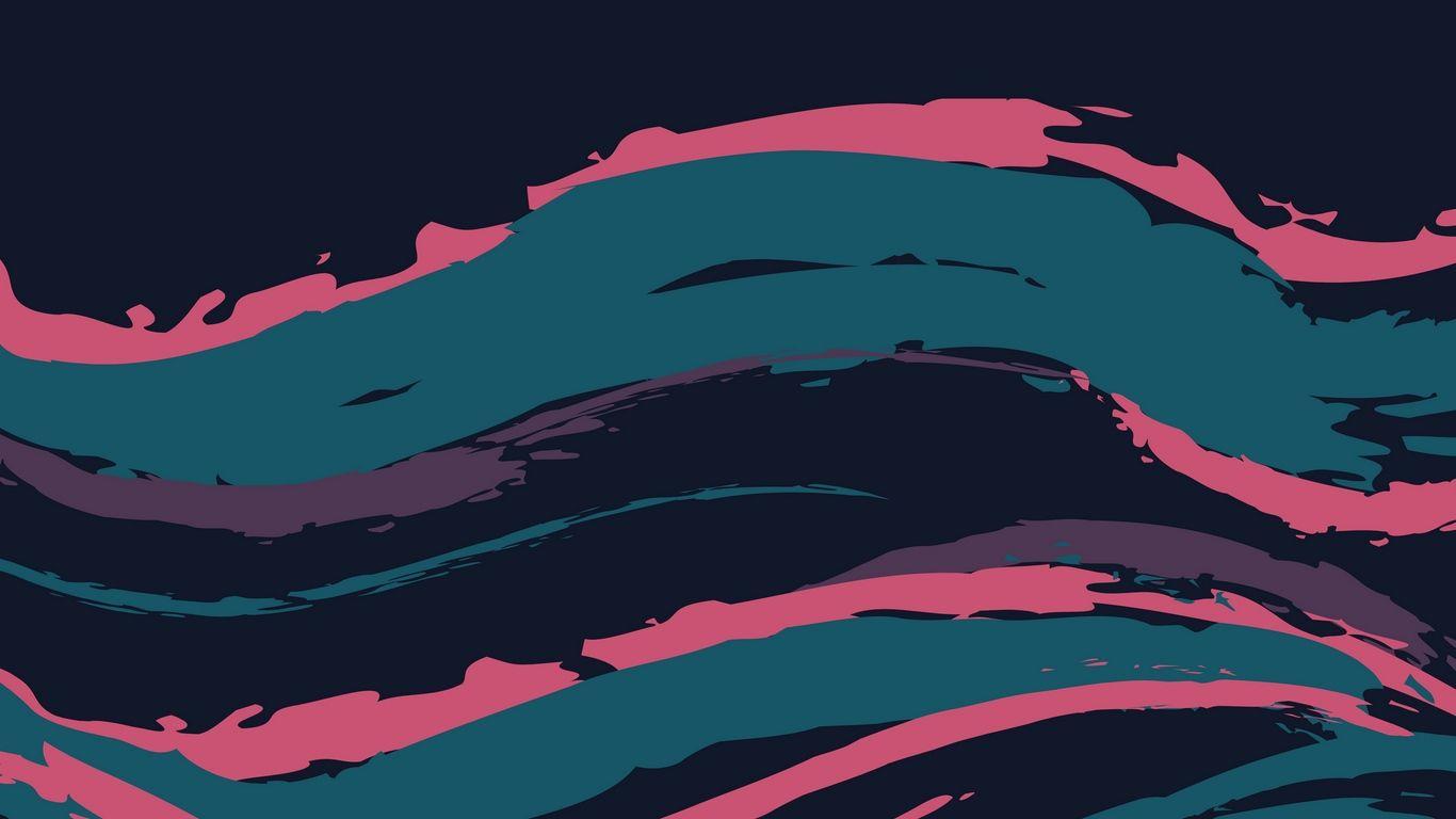 1366x768 Download wallpaper 1366x768 wave, strokes, paint