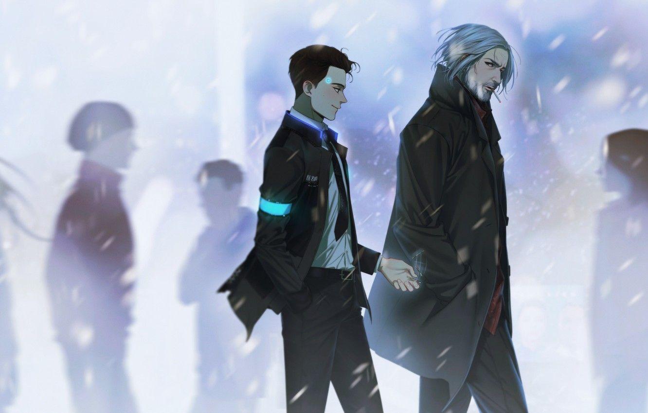 1332x850 Wallpaper Street, Guys, Cigarette, Detroit Become Human