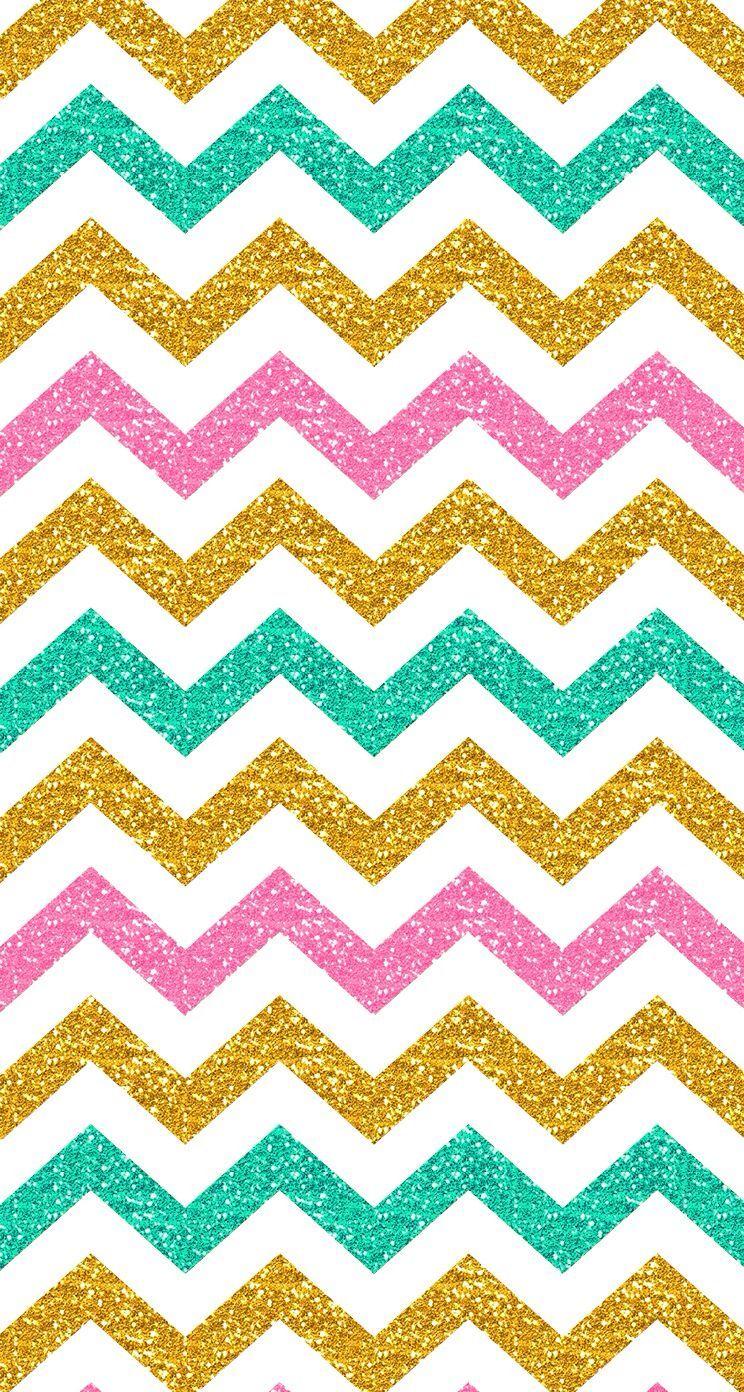 744x1392 Chevron glittered wallpaper. Glittered